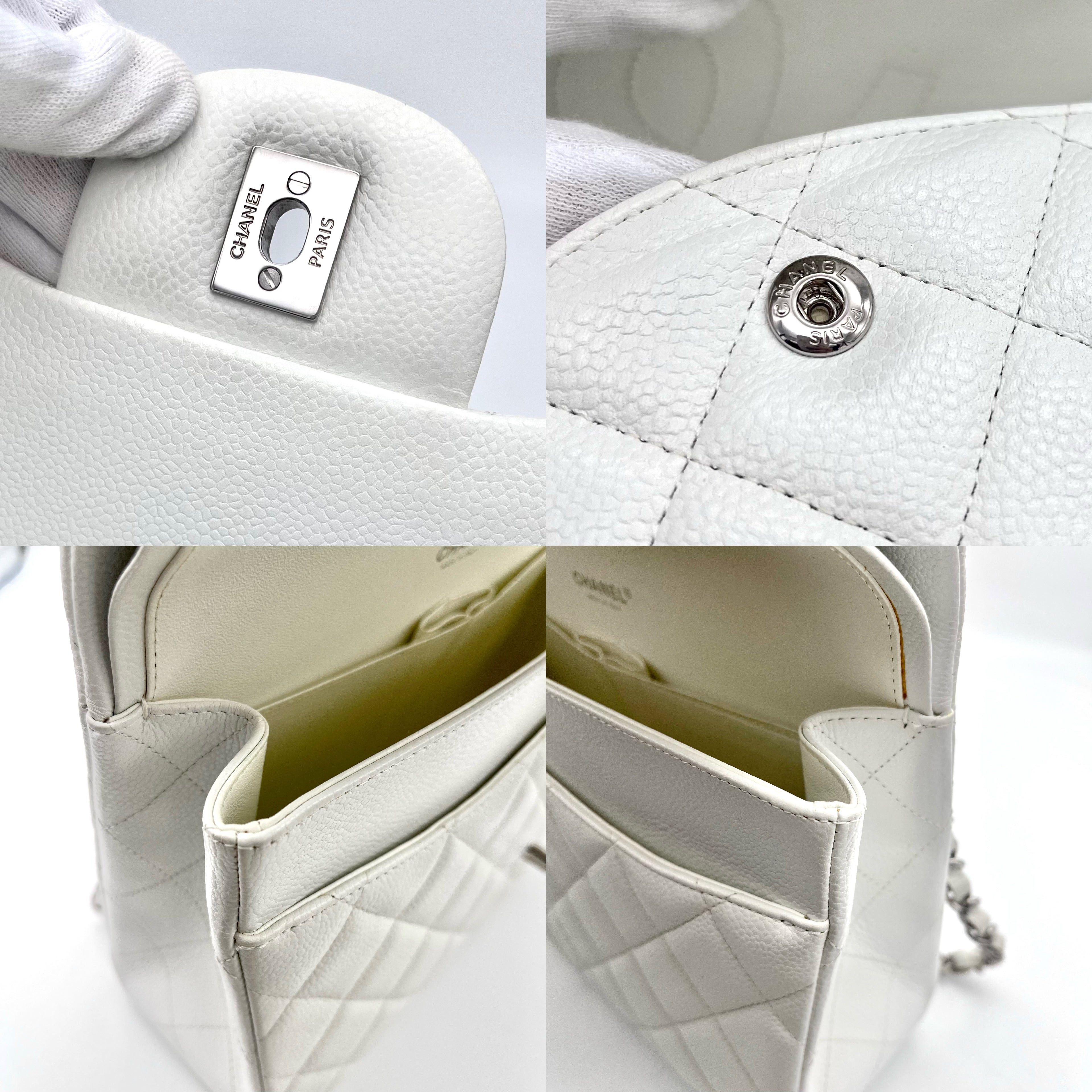 Chanel Chanel Caviar Skin Matelasse Coco Mark Turn Rock Classic Flap Gm White Shw Size ONE SIZE - 11 Thumbnail