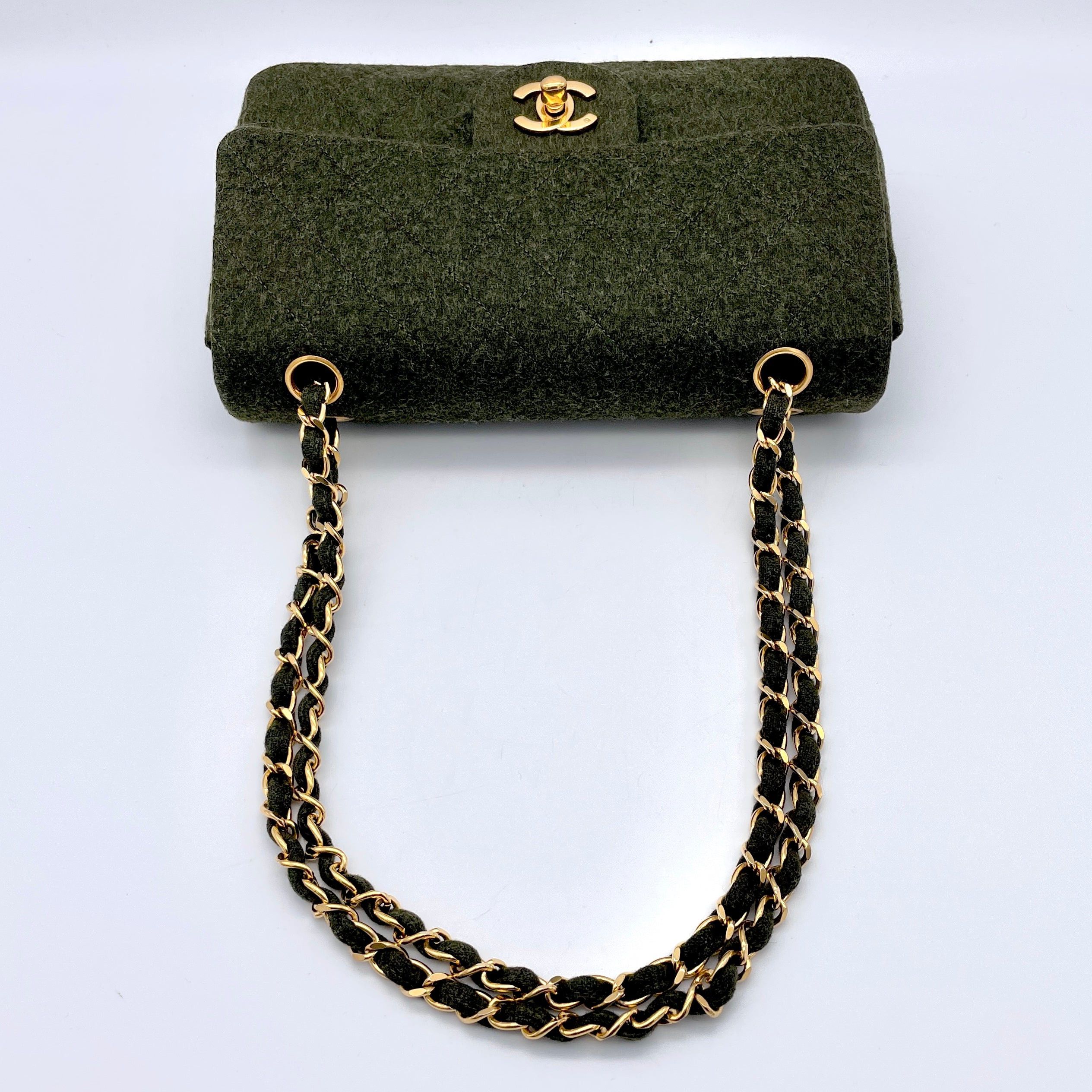 Chanel Chanel Matelasse Classic Flap 23 Wool Green Ghw Size ONE SIZE - 7 Thumbnail