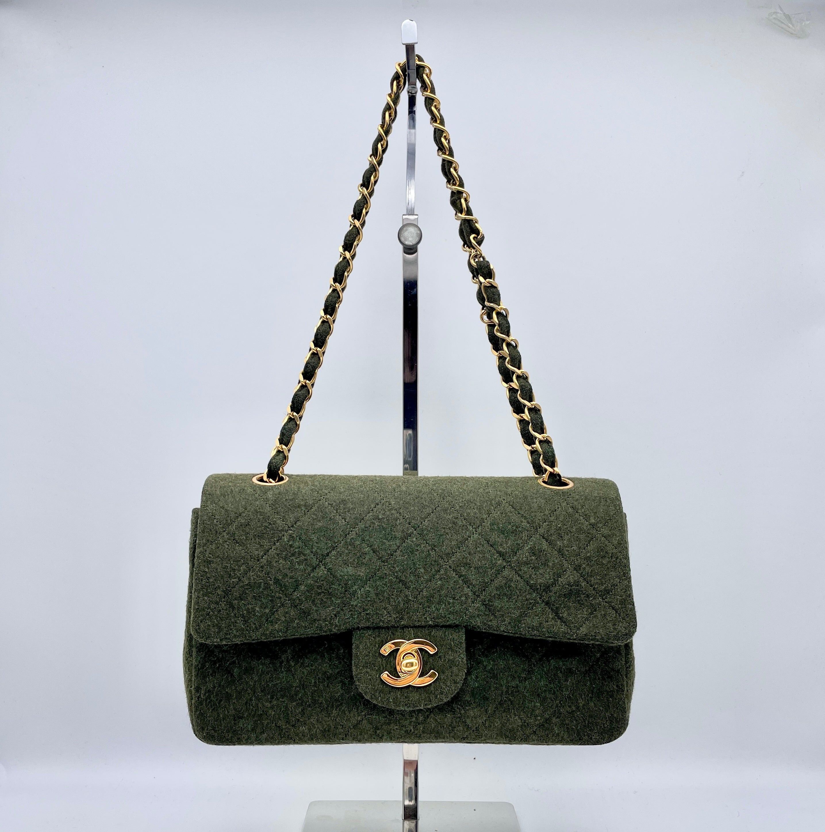 Chanel Chanel Matelasse Classic Flap 23 Wool Green Ghw Size ONE SIZE - 4 Thumbnail