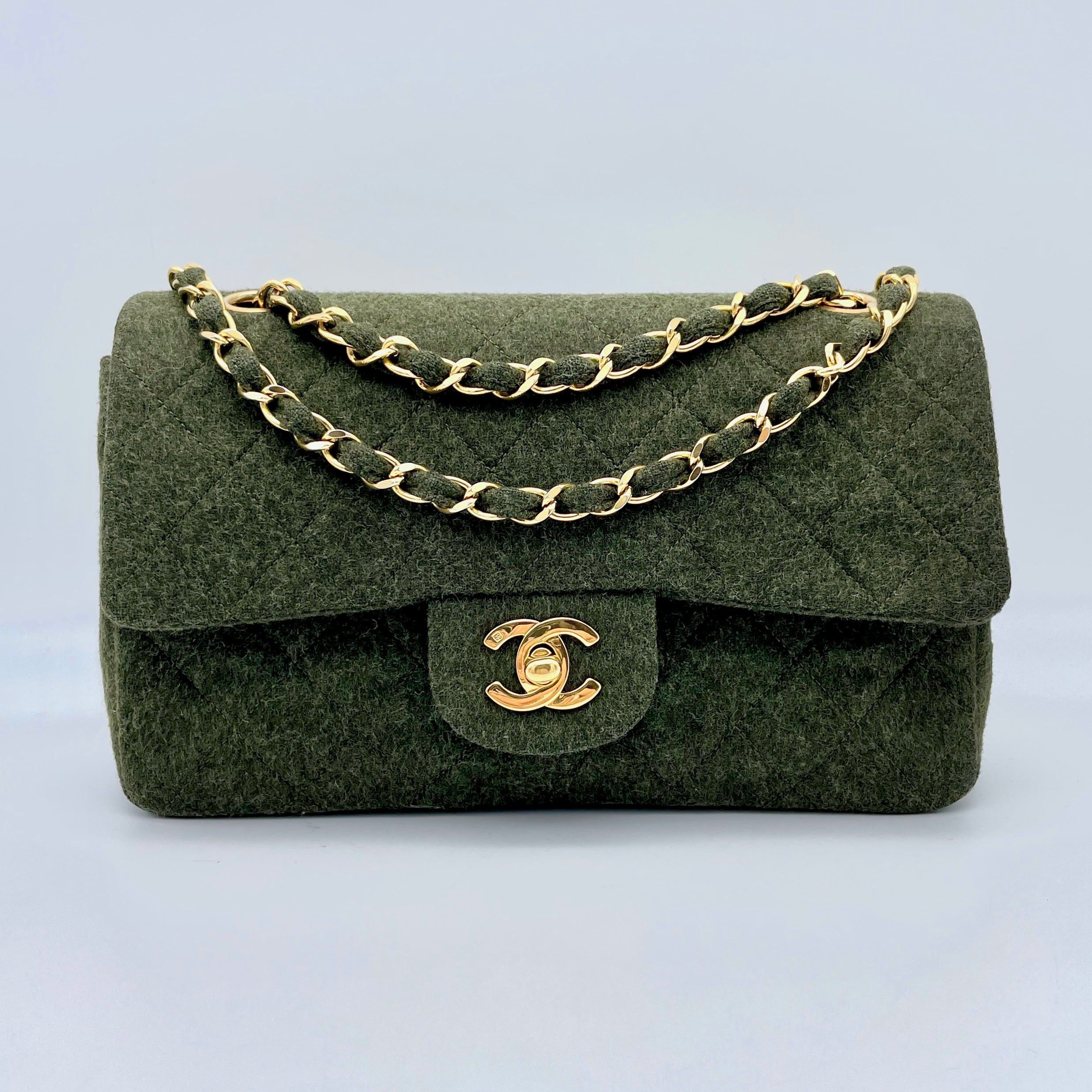 Chanel Chanel Matelasse Classic Flap 23 Wool Green Ghw Size ONE SIZE - 6 Thumbnail