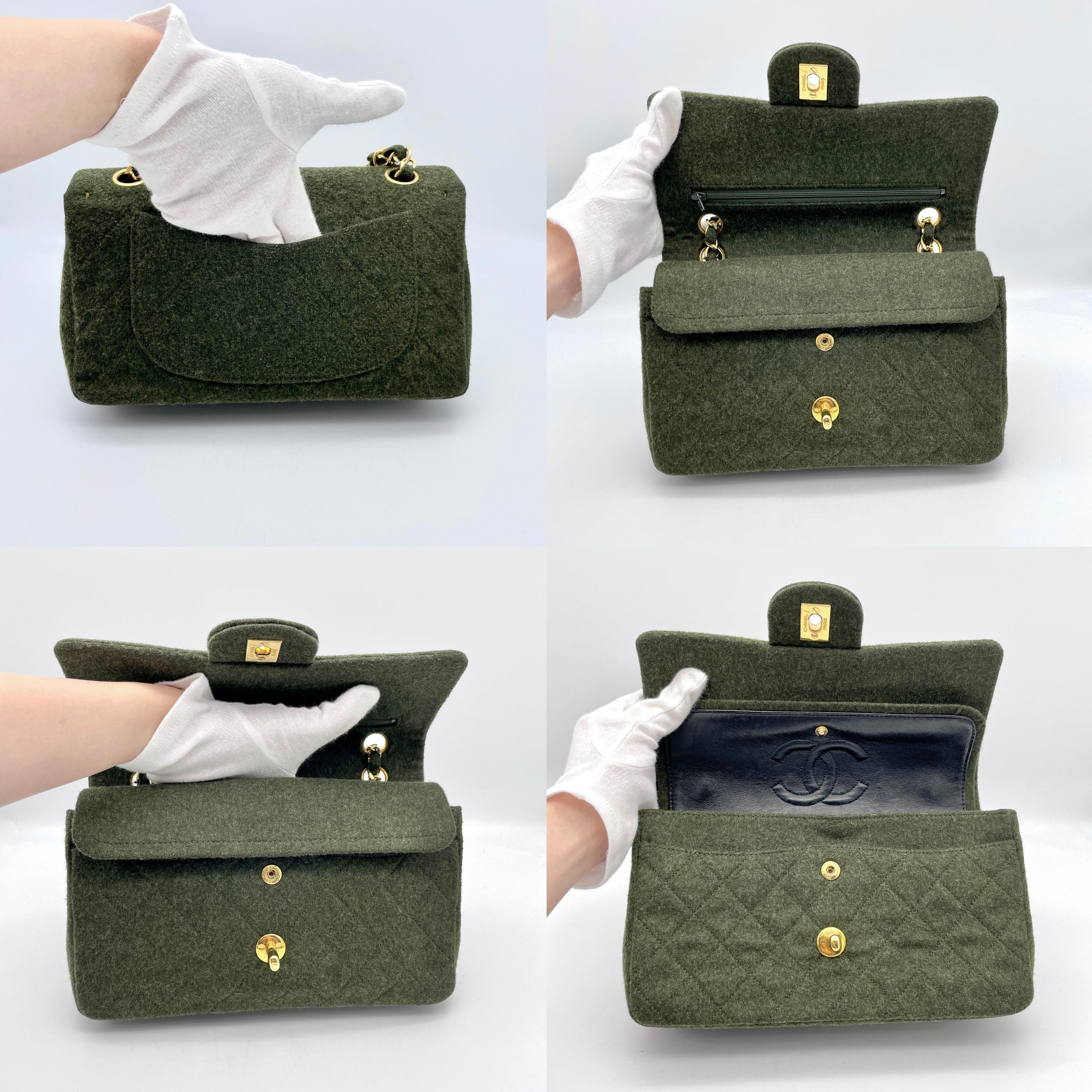 Chanel Chanel Matelasse Classic Flap 23 Wool Green Ghw Size ONE SIZE - 11 Thumbnail