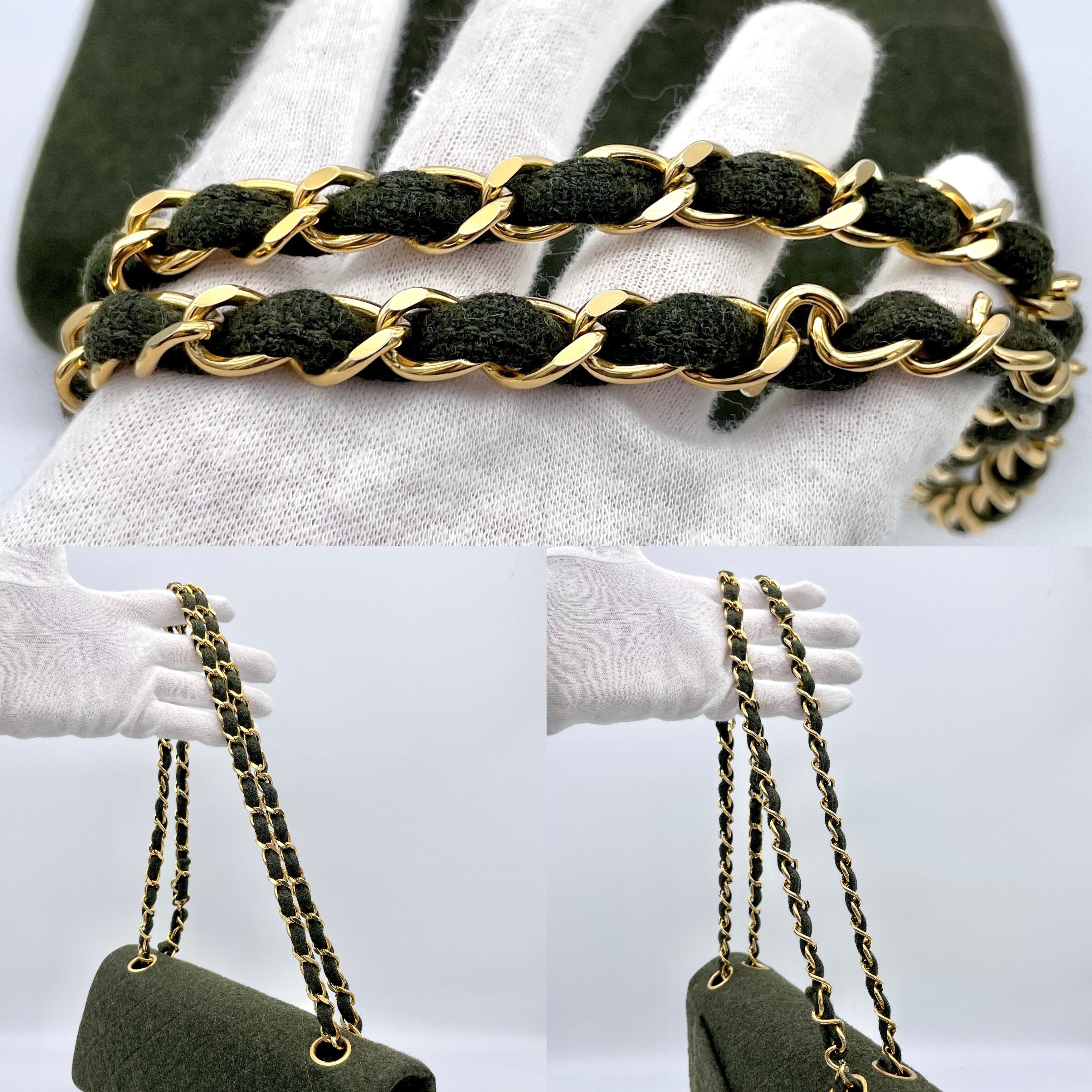 Chanel Chanel Matelasse Classic Flap 23 Wool Green Ghw Size ONE SIZE - 10 Thumbnail