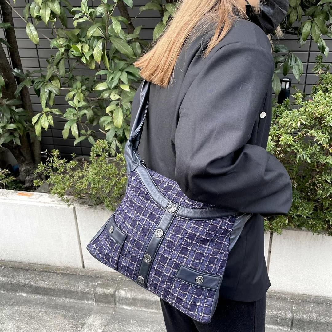 Chanel Chanel 2015Ss Collection Girl Purple Tweed Black Lump Skin Leather Size ONE SIZE - 2 Thumbnail