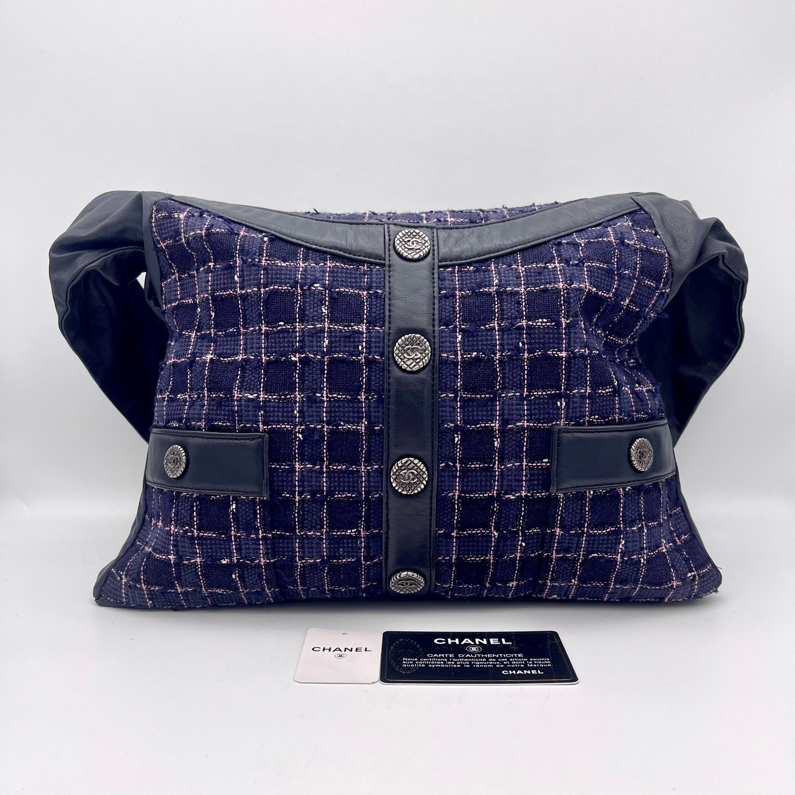 Chanel Chanel 2015Ss Collection Girl Purple Tweed Black Lump Skin Leather Size ONE SIZE - 4 Thumbnail