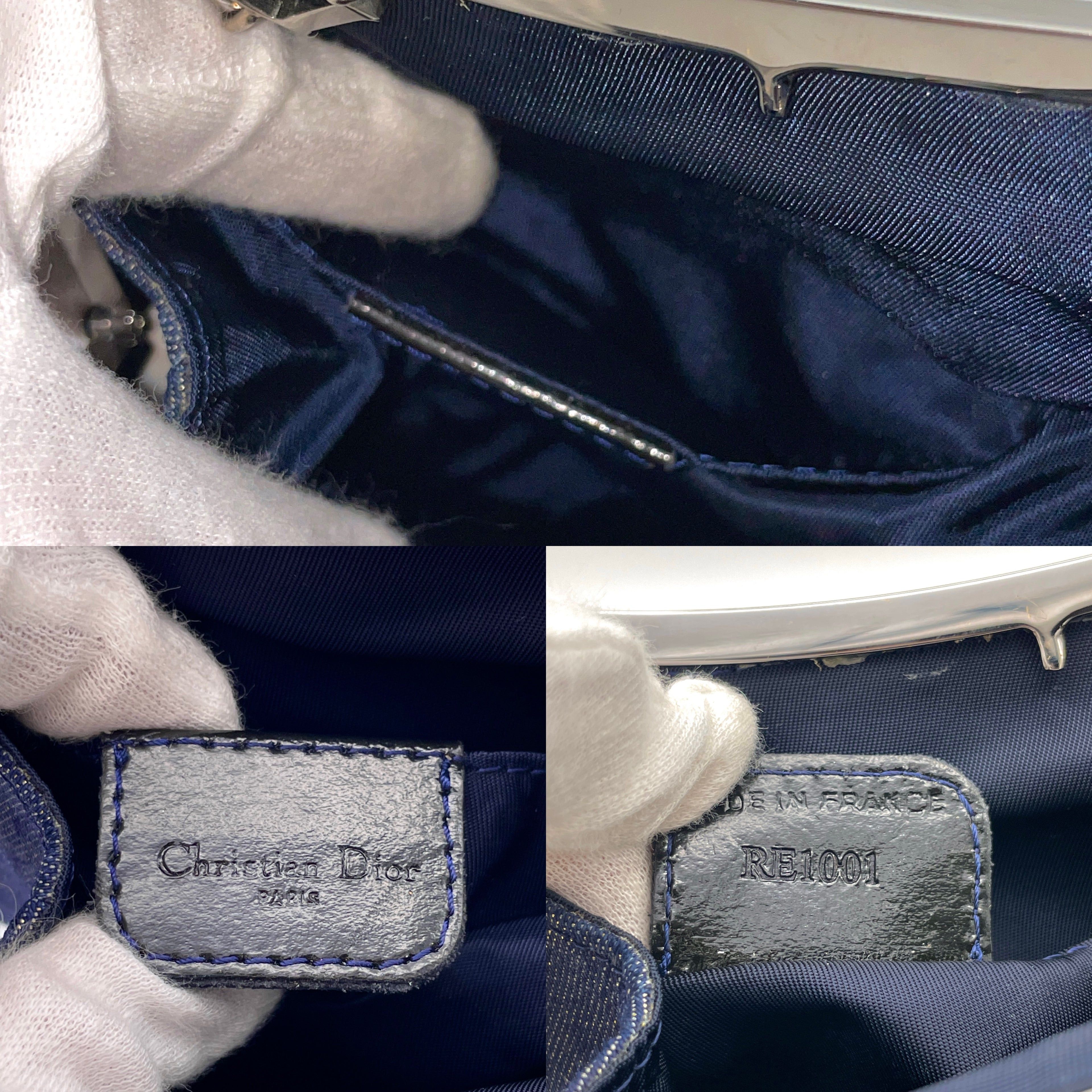 Dior Christian Dior Denim Bead Embroidery Mini Chain Saddle Bag Size ONE SIZE - 10 Thumbnail