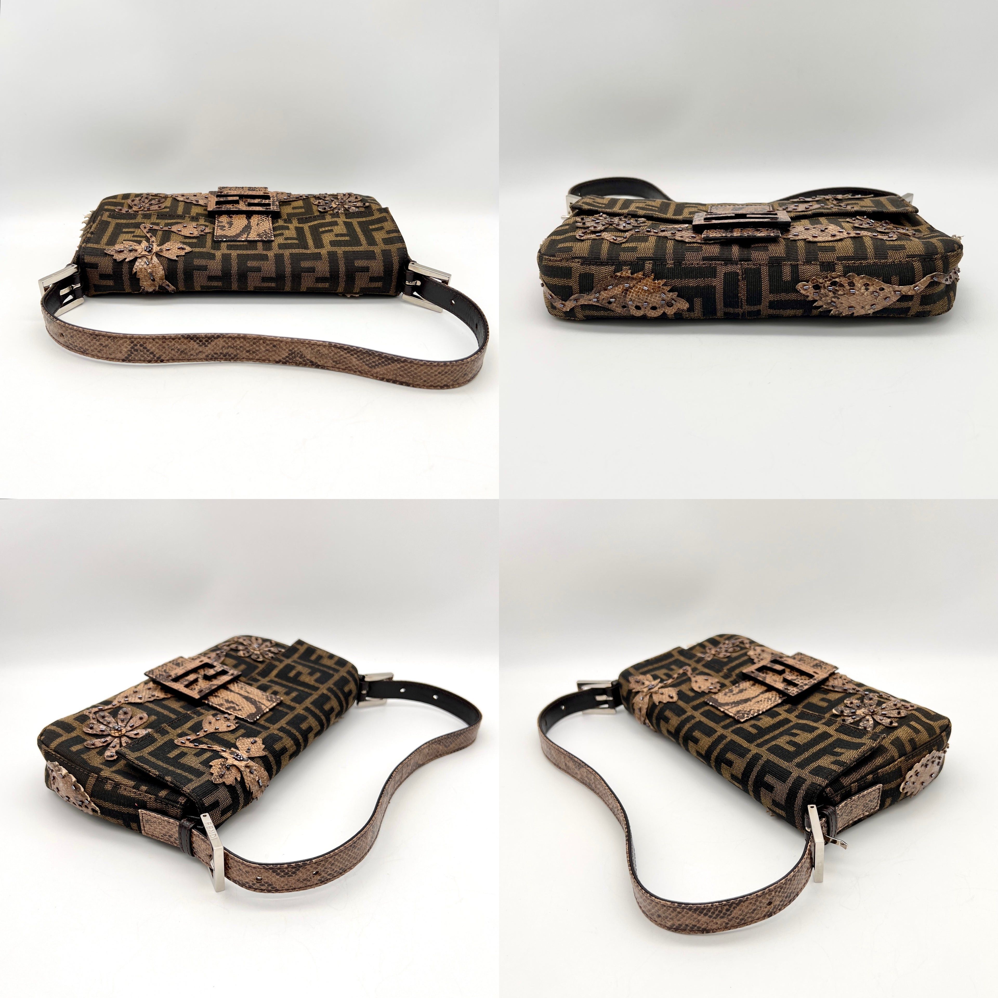 Fendi Fendi Zucca Lizard Skin X Beads Embroidery Mamma Bucket Pm Size ONE SIZE - 9 Thumbnail