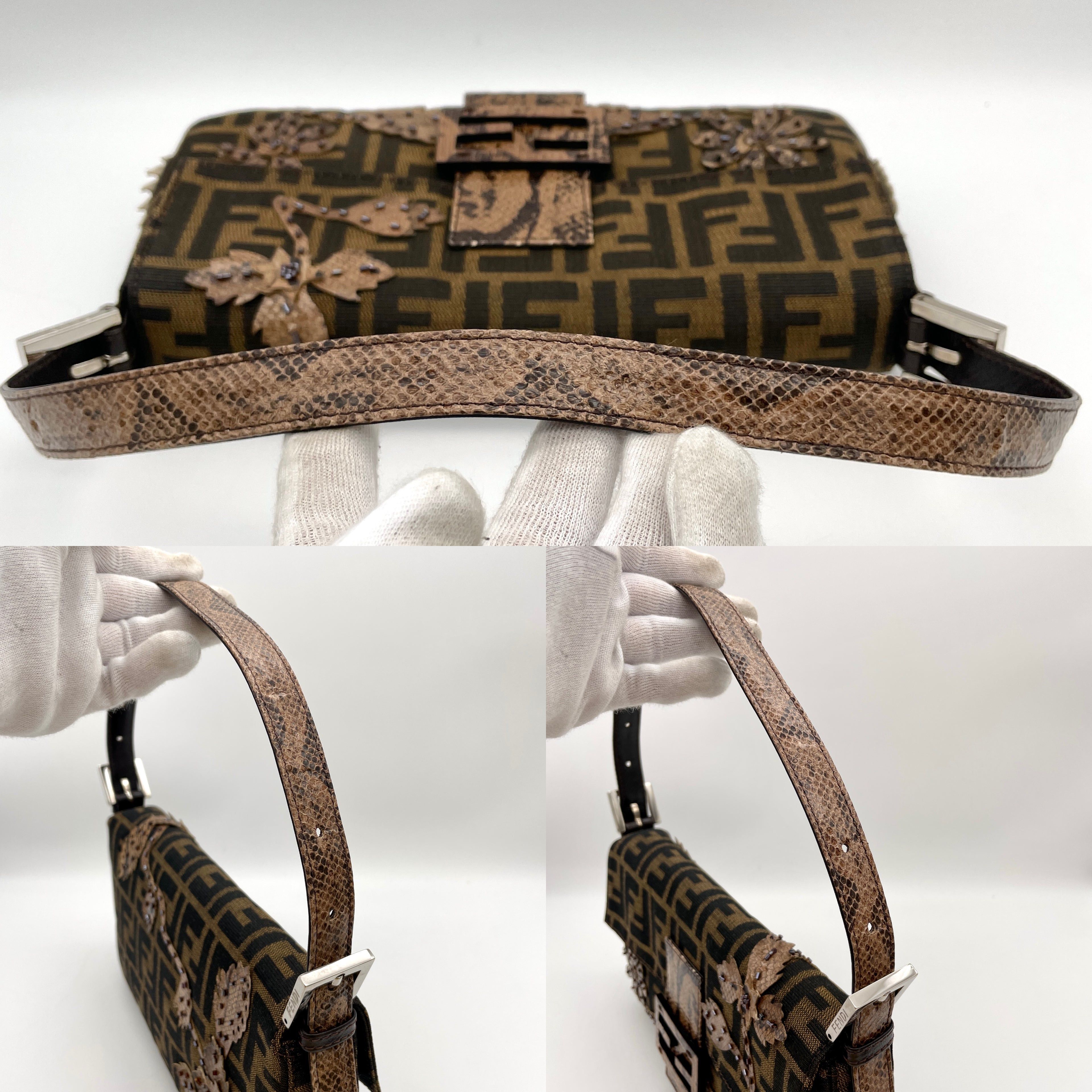 Fendi Fendi Zucca Lizard Skin X Beads Embroidery Mamma Bucket Pm Size ONE SIZE - 10 Thumbnail