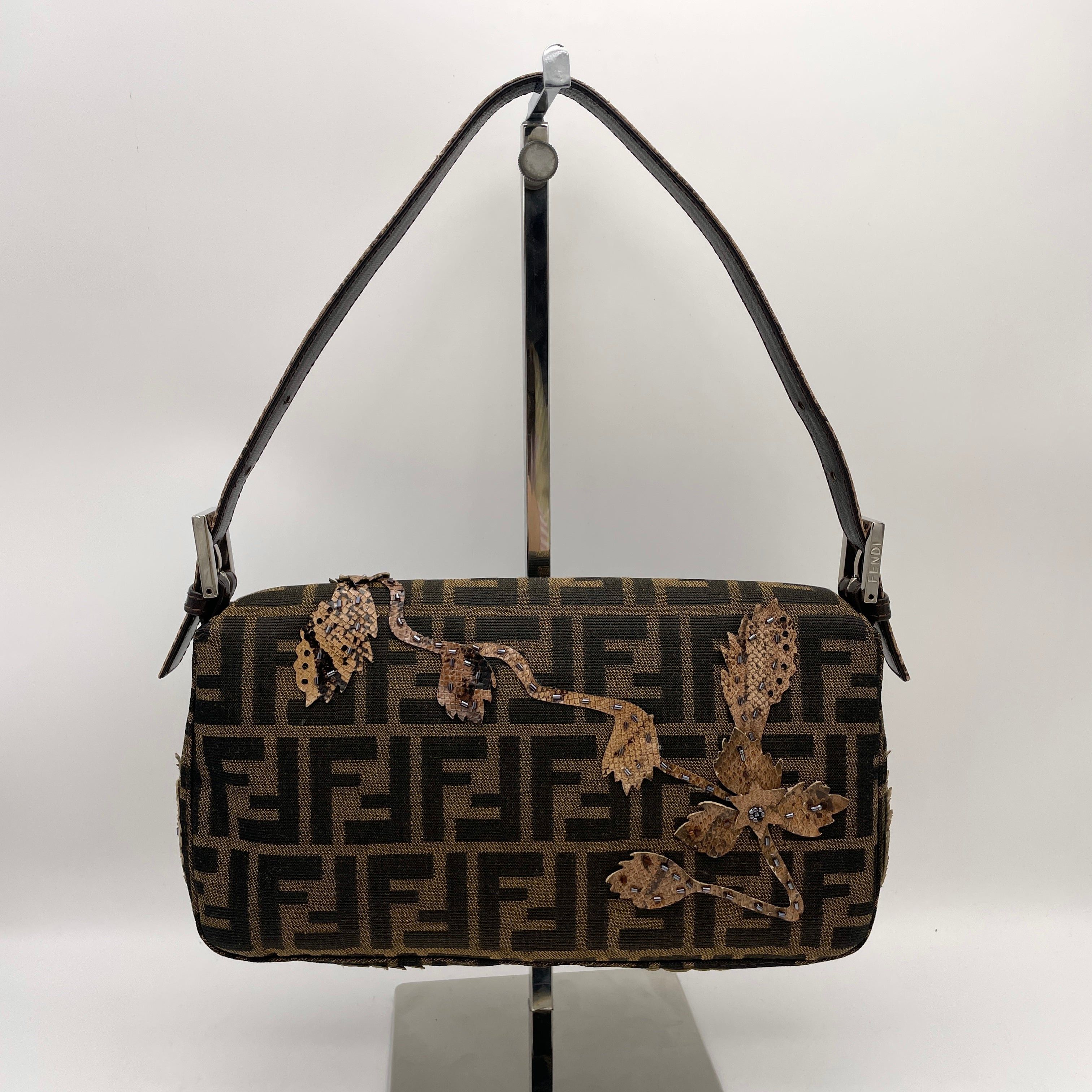 Fendi Fendi Zucca Lizard Skin X Beads Embroidery Mamma Bucket Pm Size ONE SIZE - 4 Thumbnail