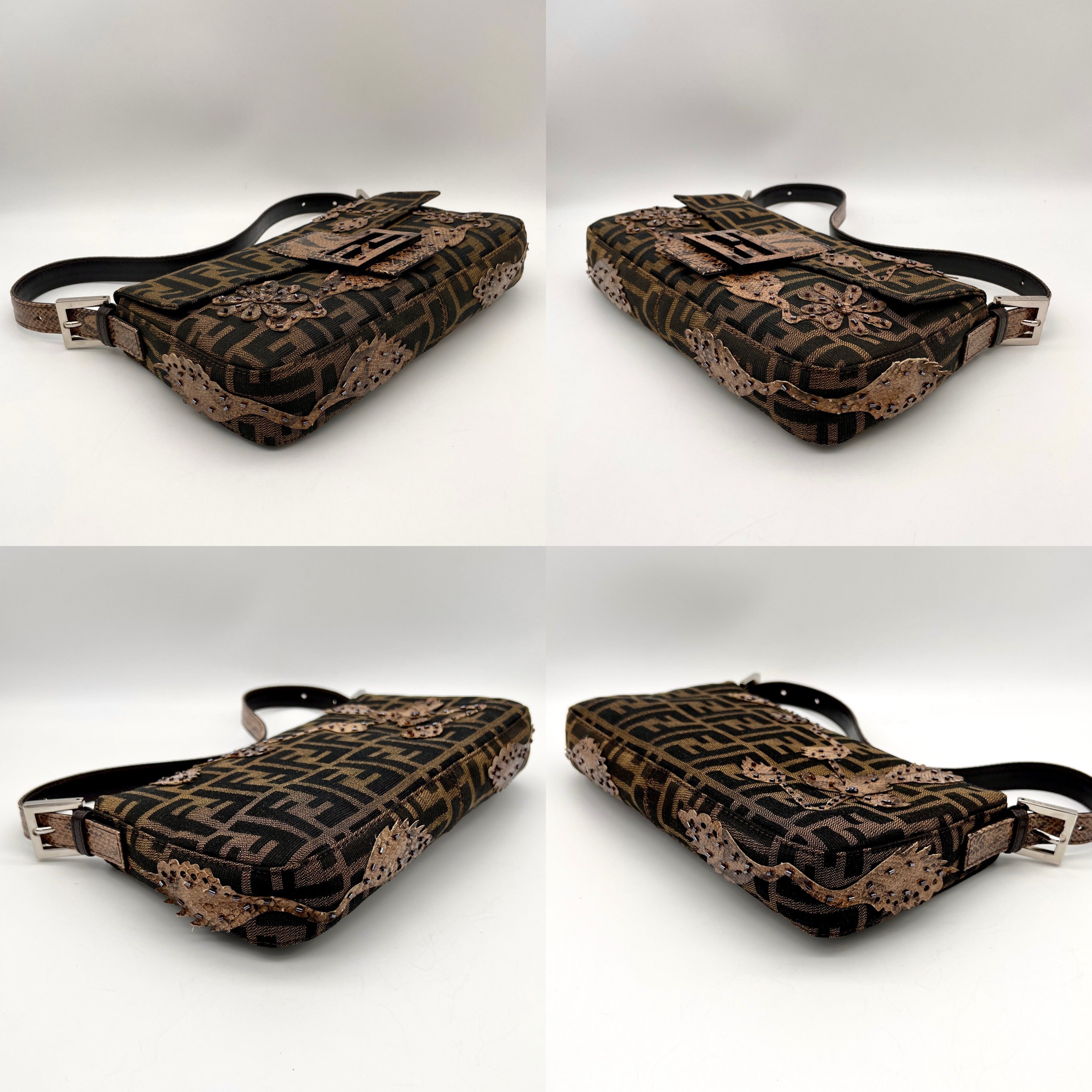 Fendi Fendi Zucca Lizard Skin X Beads Embroidery Mamma Bucket Pm Size ONE SIZE - 11 Thumbnail