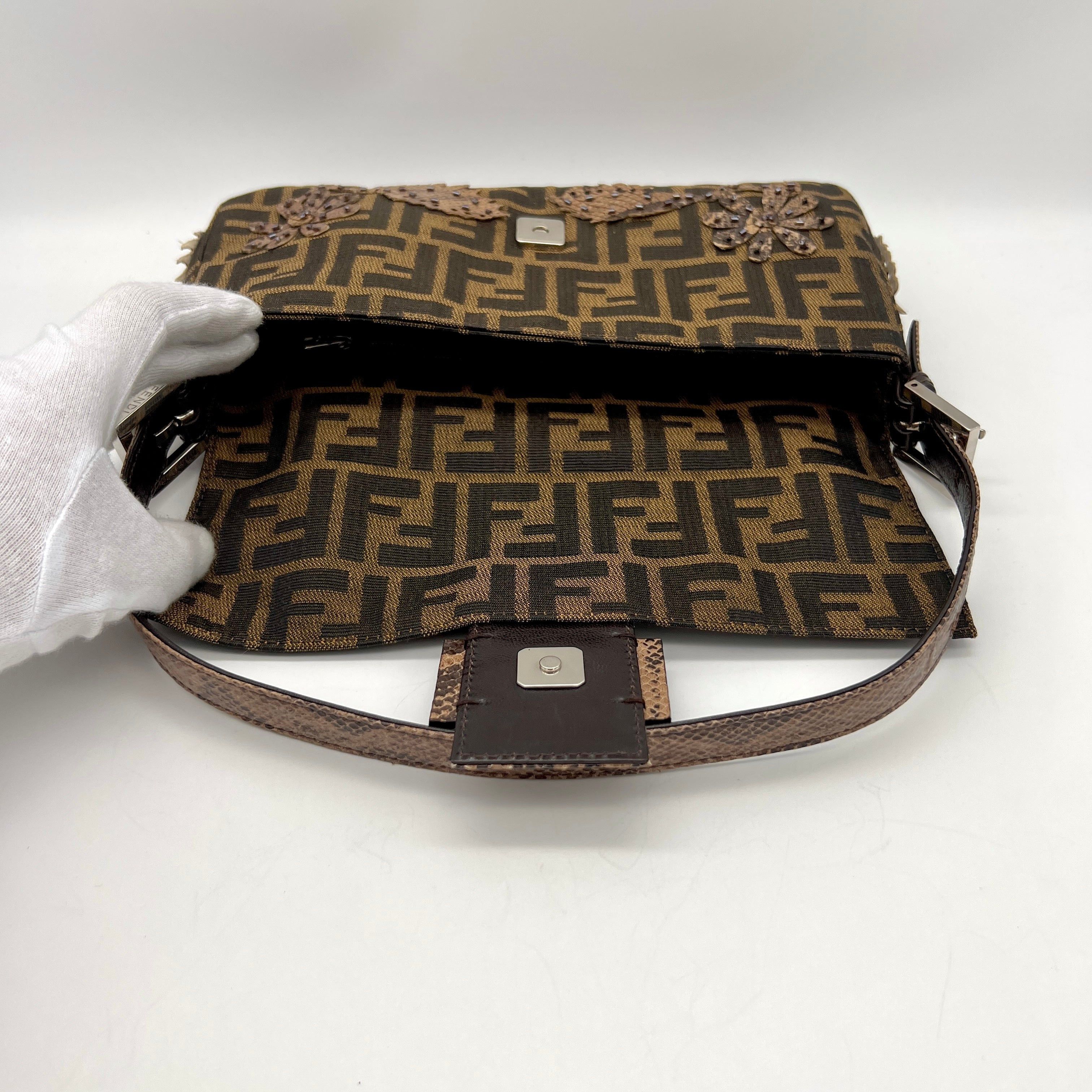 Fendi Fendi Zucca Lizard Skin X Beads Embroidery Mamma Bucket Pm Size ONE SIZE - 8 Thumbnail