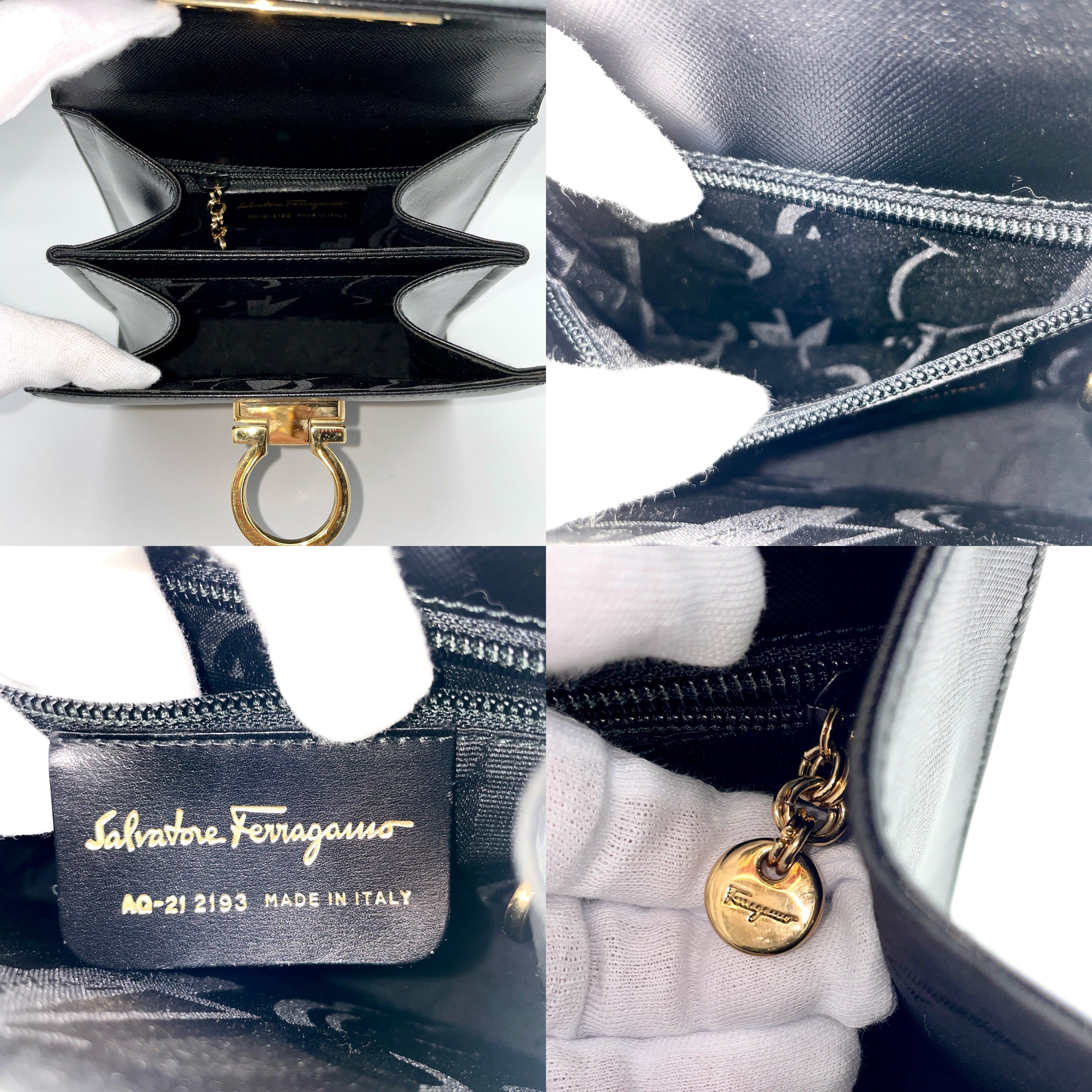 Salvatore Ferragamo Salvatore Ferragamo Gancini Top Handbag Black Ghw Size ONE SIZE - 12 Thumbnail