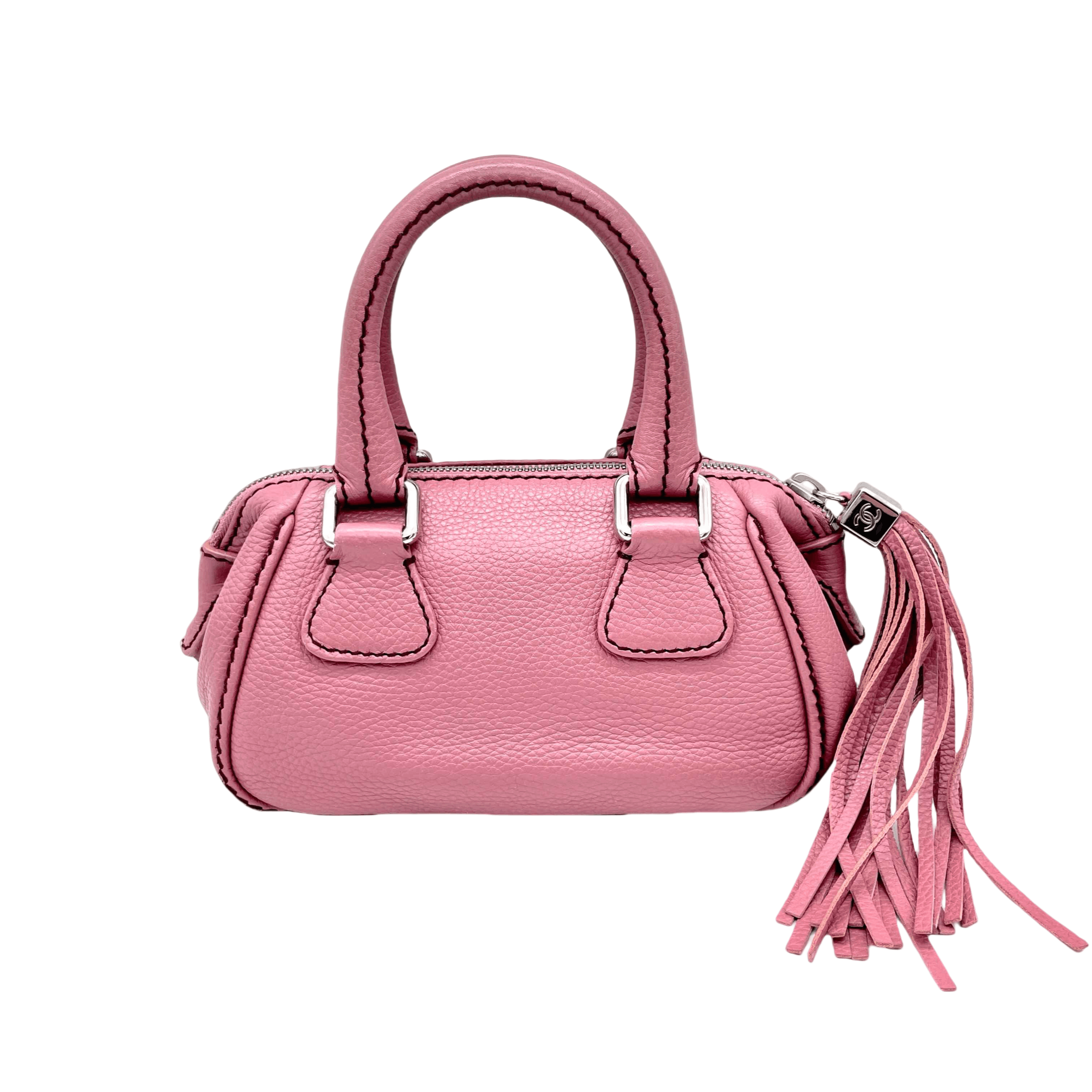 Chanel Chanel Caviar Skin Leather Logo Handbag Pink Size ONE SIZE - 5 Thumbnail