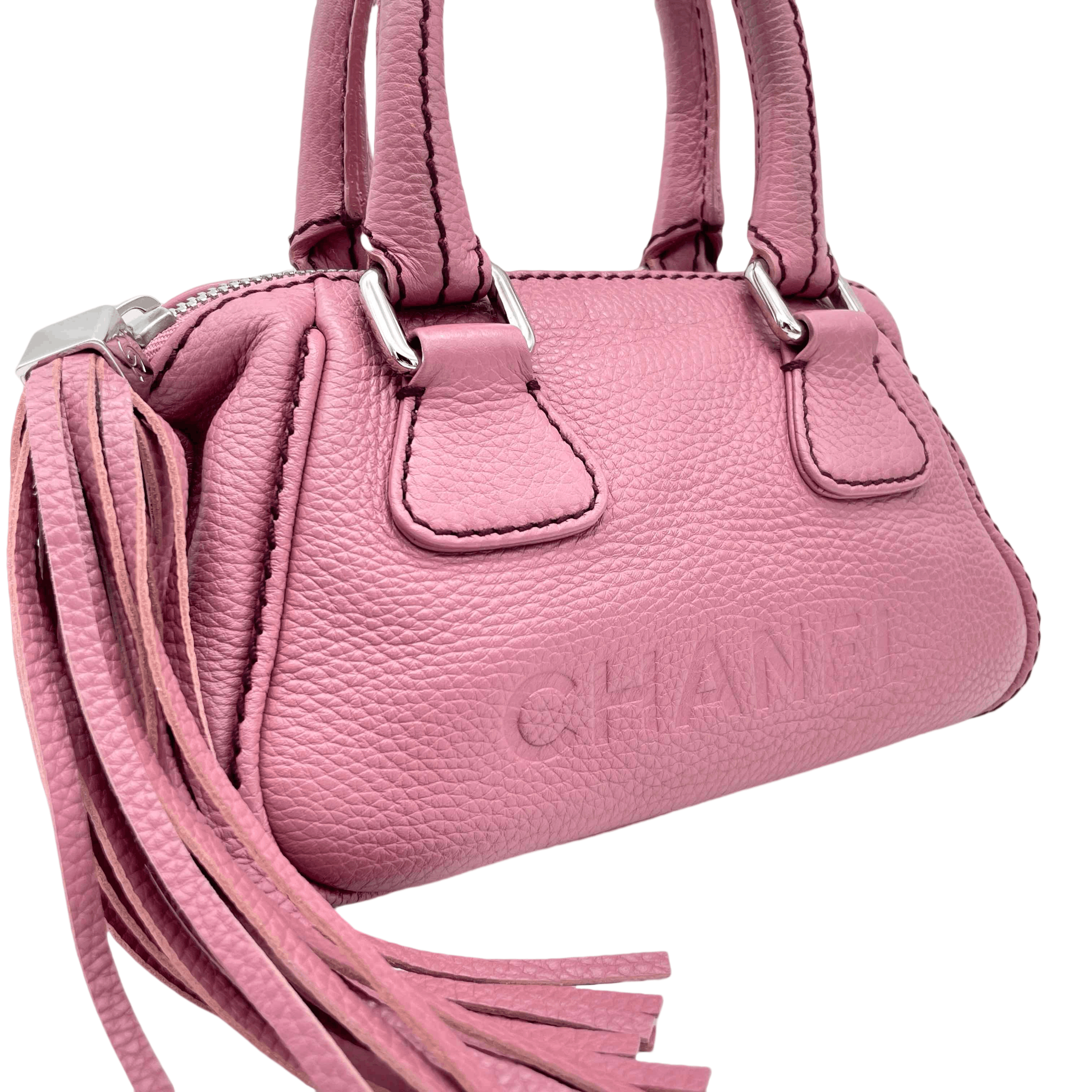 Chanel Chanel Caviar Skin Leather Logo Handbag Pink Size ONE SIZE - 10 Thumbnail