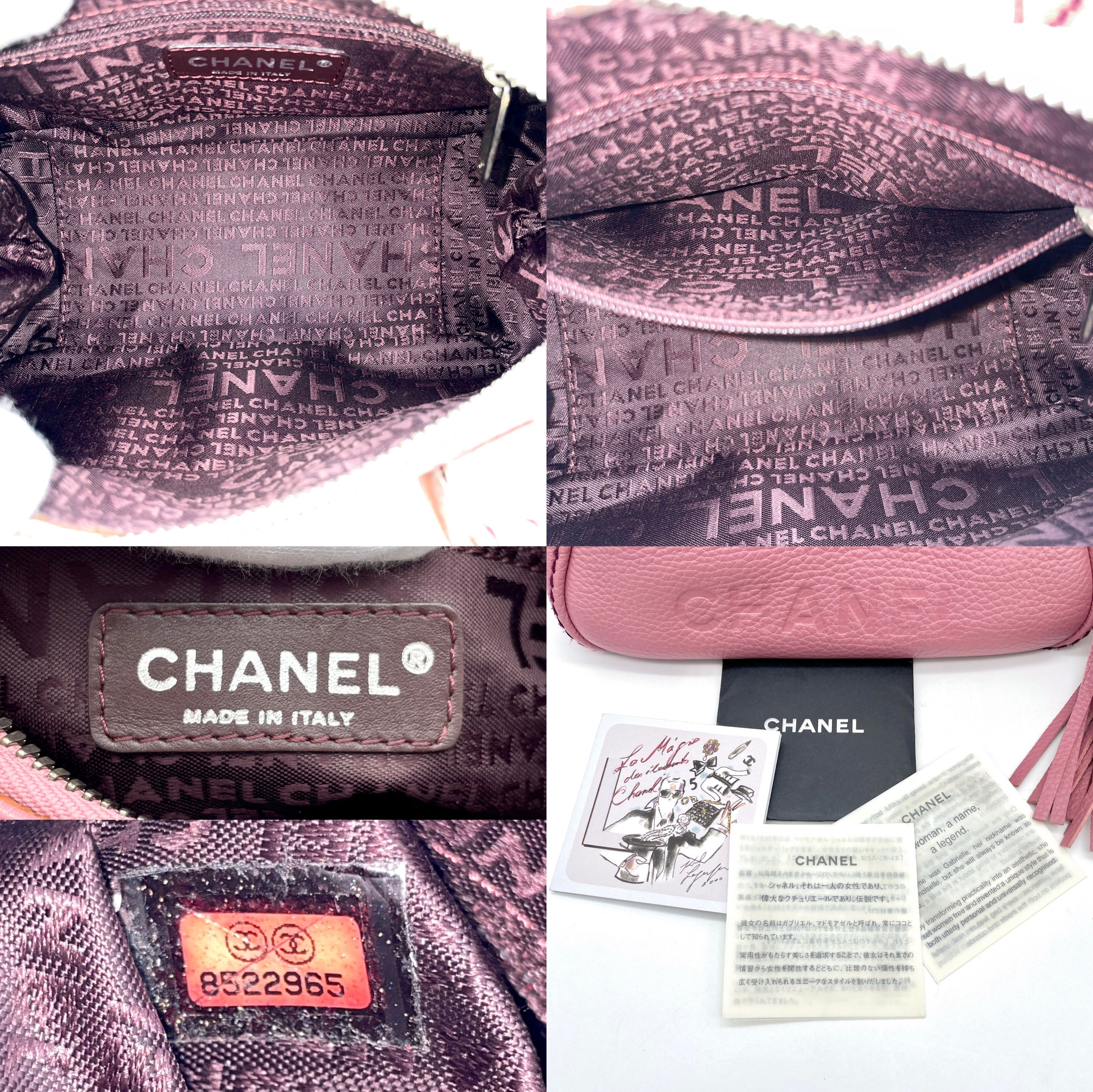 Chanel Chanel Caviar Skin Leather Logo Handbag Pink Size ONE SIZE - 12 Thumbnail