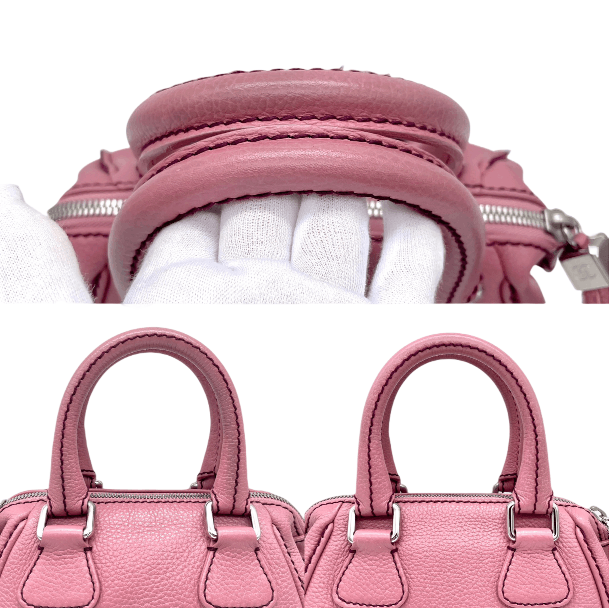 Chanel Chanel Caviar Skin Leather Logo Handbag Pink Size ONE SIZE - 8 Thumbnail