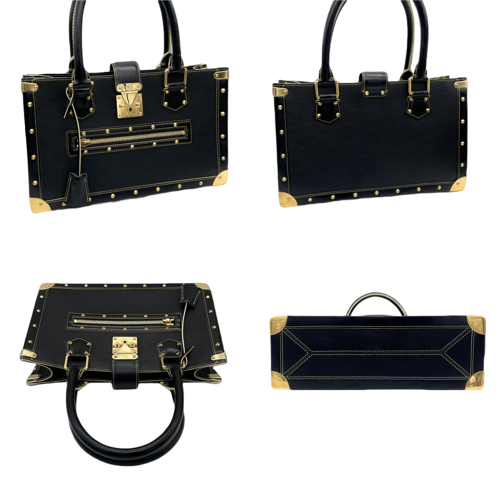Louis Vuitton Louis Vuitton Medium Black Leather Suhali Fabuleux Tote Bag Handbag M922074 Size ONE SIZE - 6 Thumbnail
