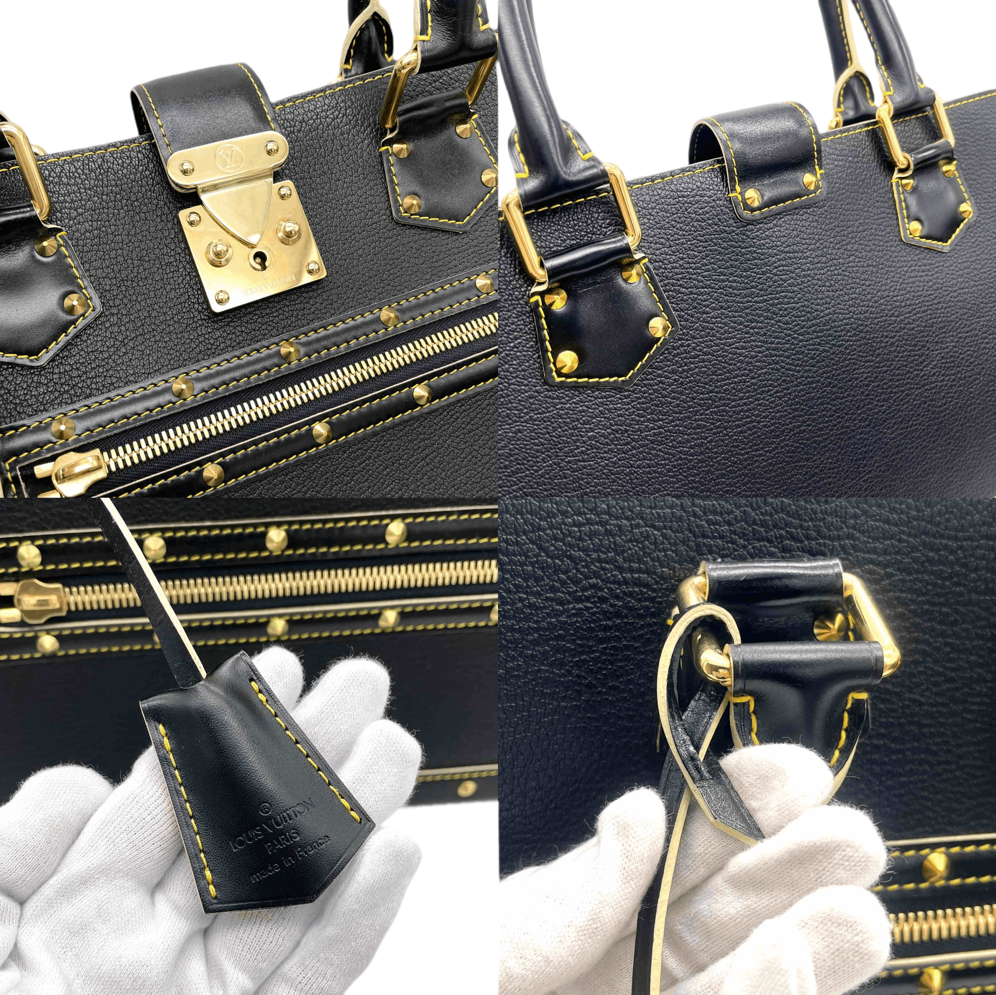Louis Vuitton Louis Vuitton Medium Black Leather Suhali Fabuleux Tote Bag Handbag M922074 Size ONE SIZE - 9 Thumbnail