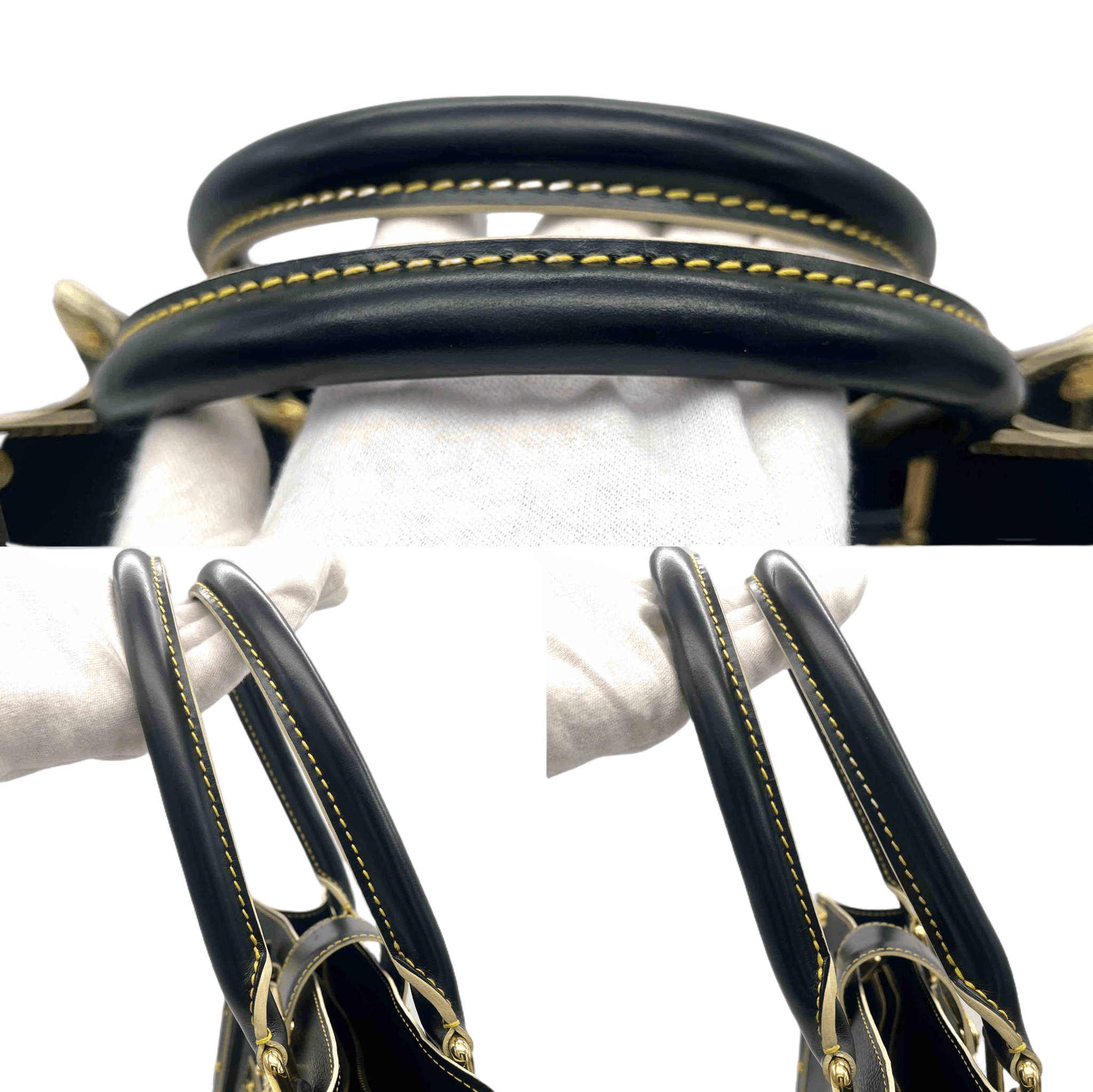 Louis Vuitton Louis Vuitton Medium Black Leather Suhali Fabuleux Tote Bag Handbag M922074 Size ONE SIZE - 8 Thumbnail