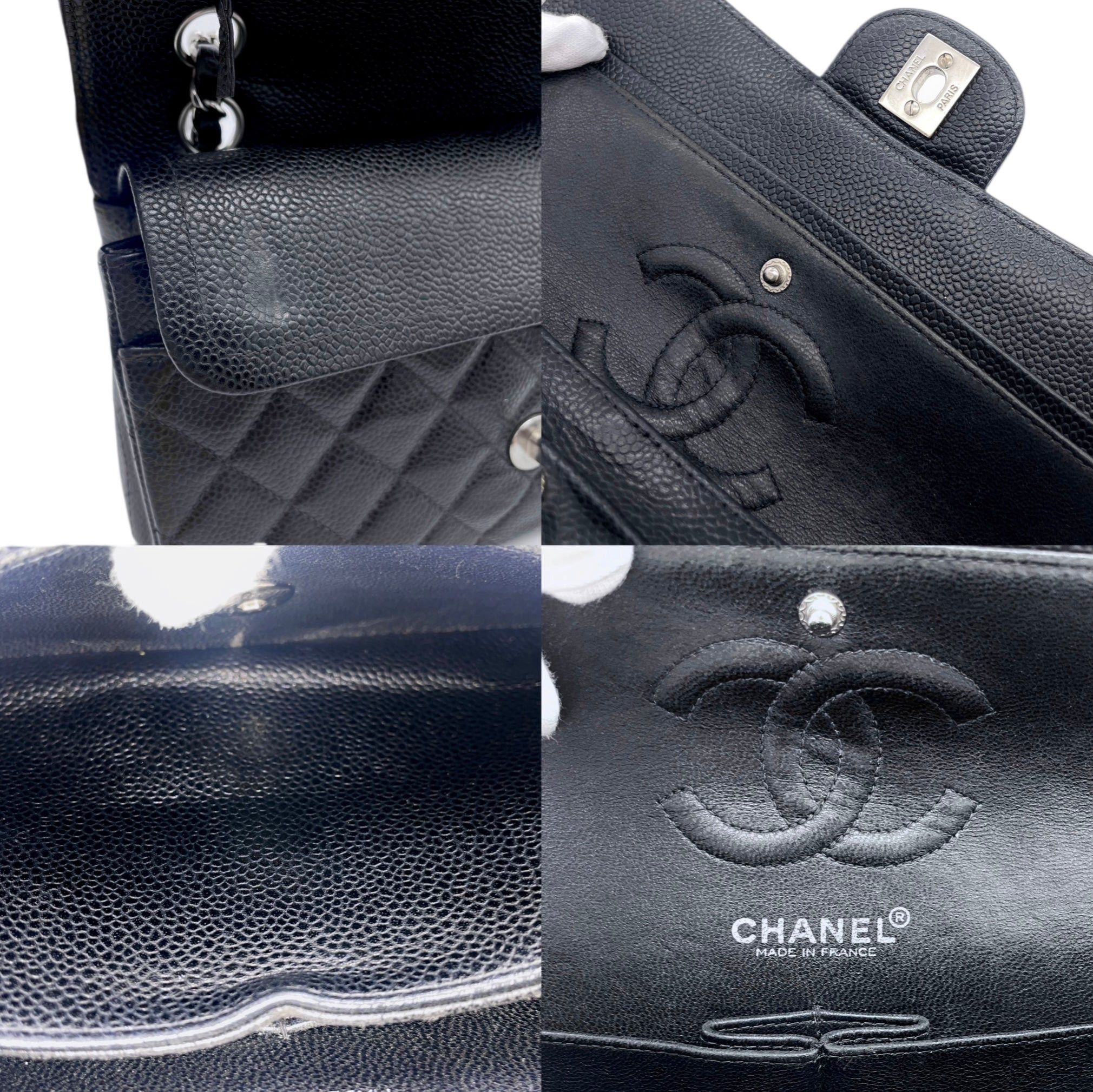 Chanel Chanel Matelassé Caviar Skin Leather Classic Flap W-Chain Shoulder Bag Pm 23Cm # Size ONE SIZE - 11 Thumbnail