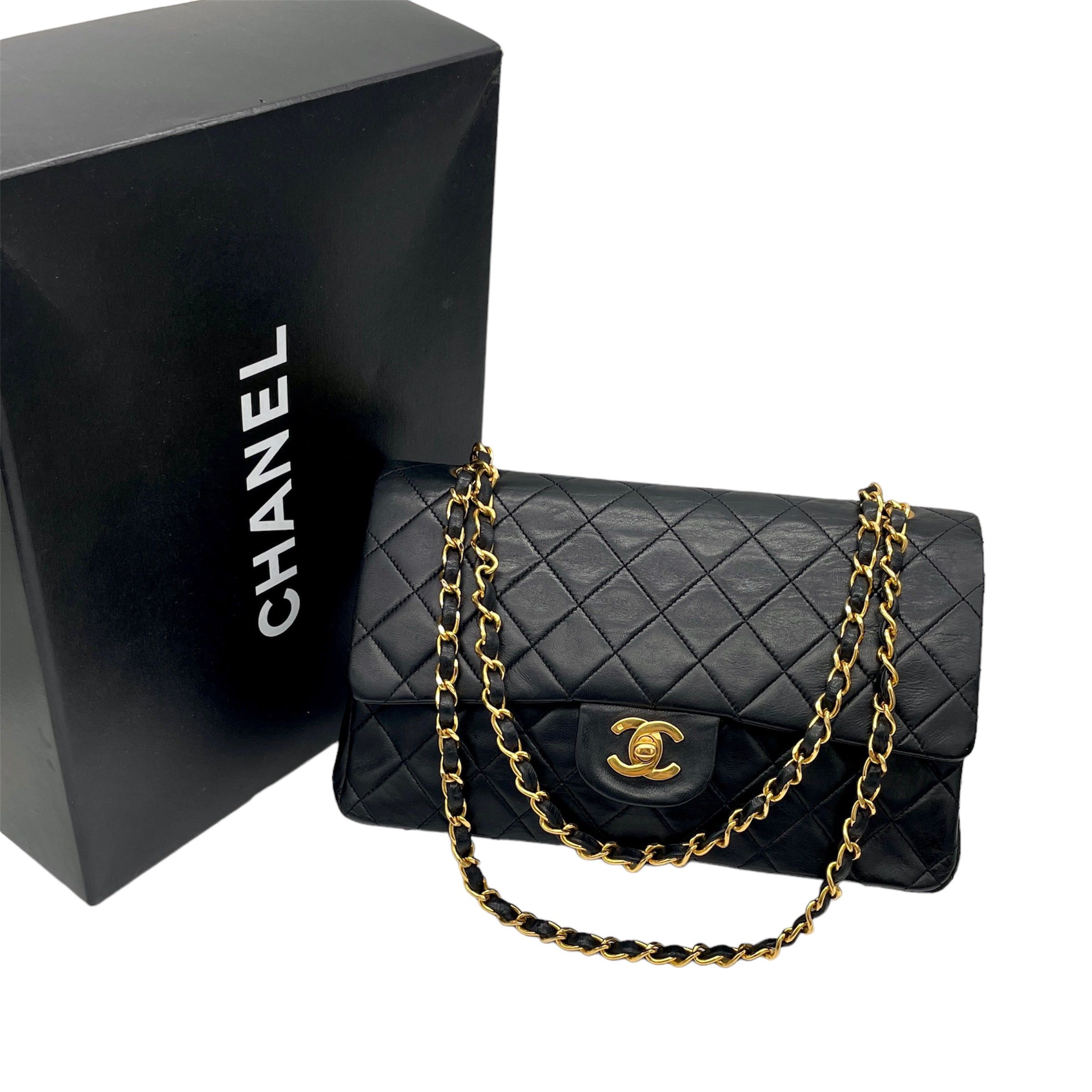 Chanel Chanel Matelassé Lambskin Leather Classic Double Chains Shoulder Flap Bag 25Cm Ghw # Size ONE SIZE - 3 Thumbnail