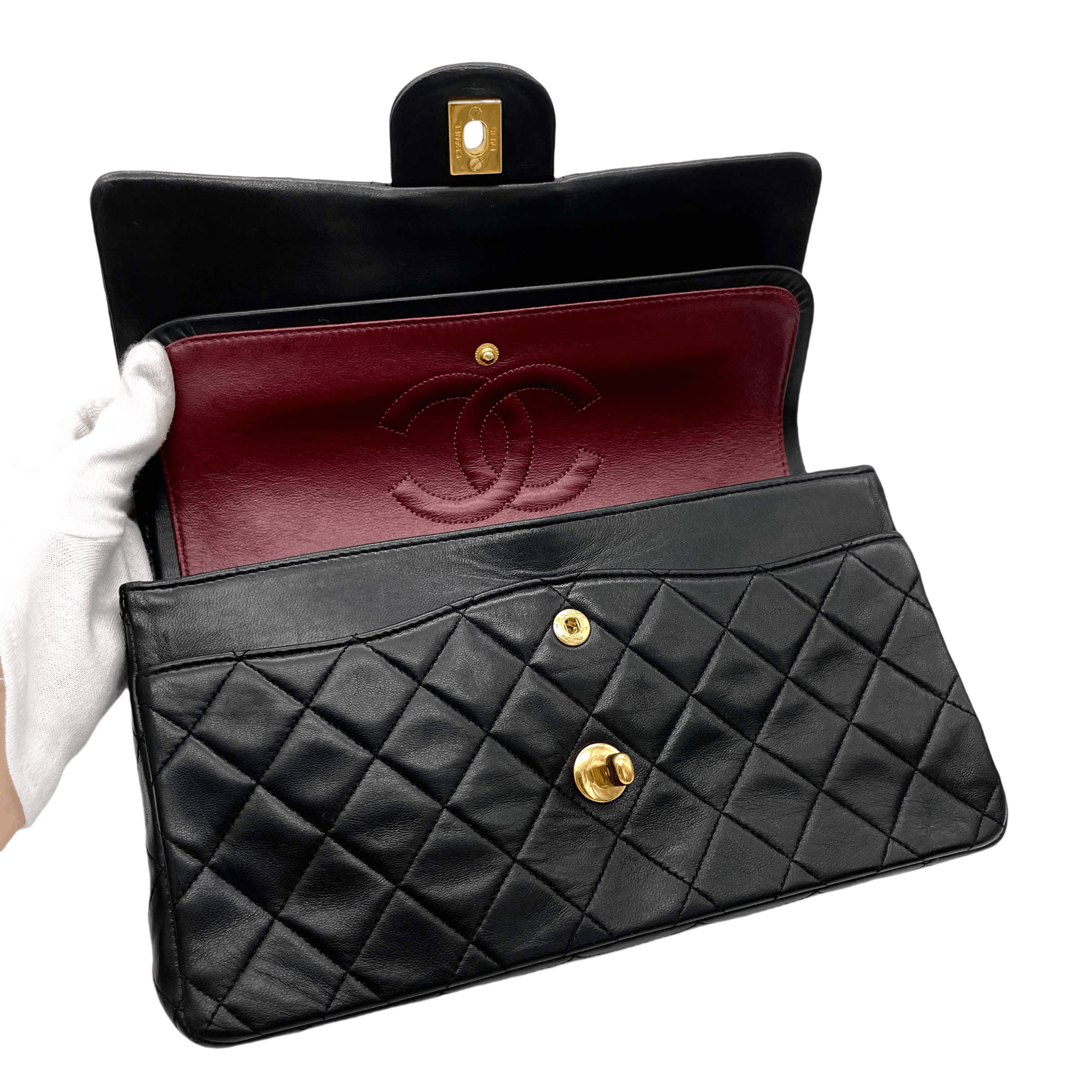 Chanel Chanel Matelassé Lambskin Leather Classic Double Chains Shoulder Flap Bag 25Cm Ghw # Size ONE SIZE - 12 Thumbnail