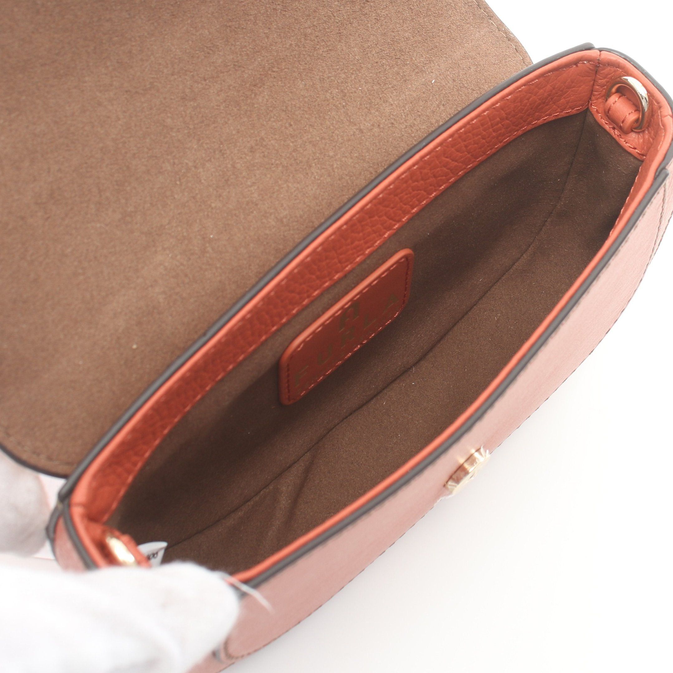 Furla Furla Club 2 Mini Handbag Leather Orange Brown Size ONE SIZE - 3 Thumbnail