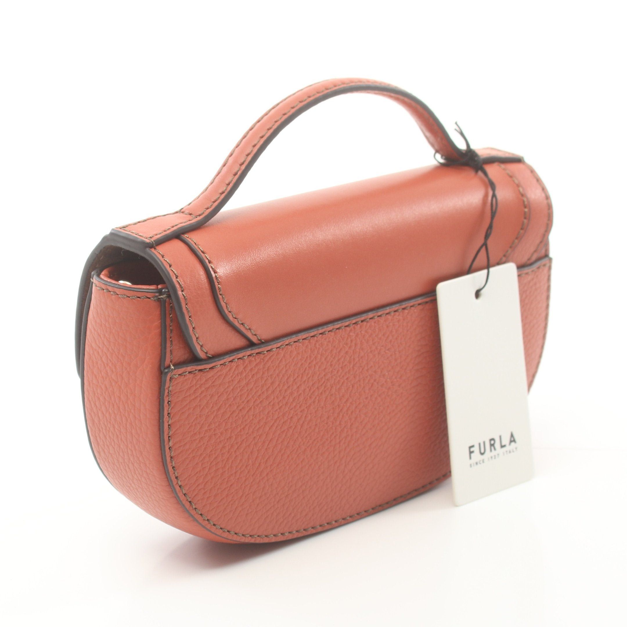 Furla Furla Club 2 Mini Handbag Leather Orange Brown Size ONE SIZE - 2 Thumbnail