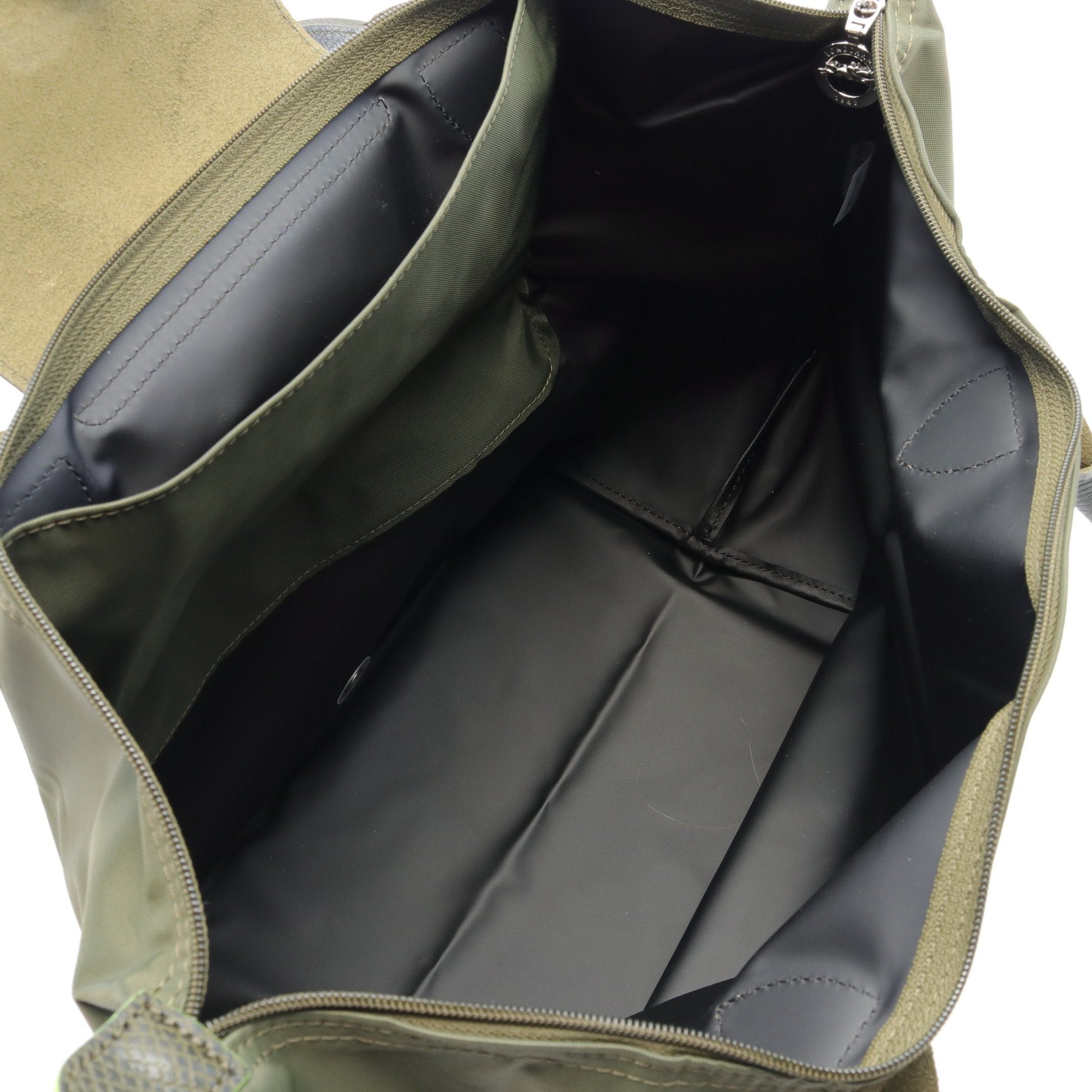 Longchamp Longchamp Le Preage Green L Shoulder Bag Tote Nylon Leather Khaki Size ONE SIZE - 3 Thumbnail