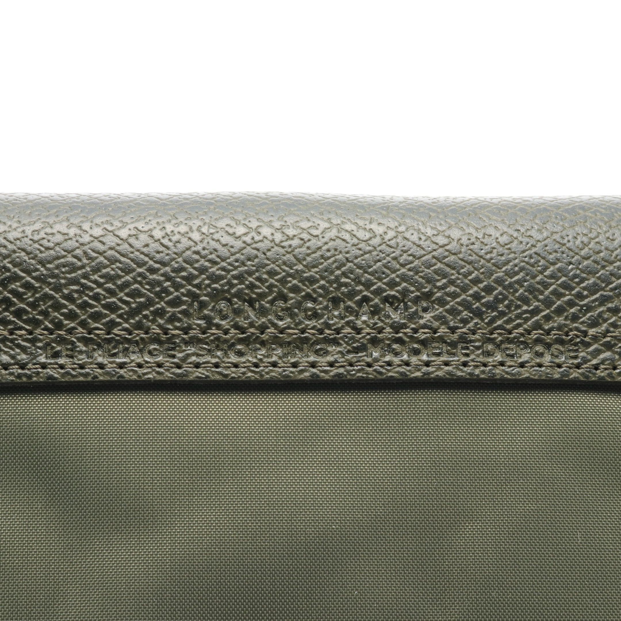 Longchamp Longchamp Le Preage Green L Shoulder Bag Tote Nylon Leather Khaki Size ONE SIZE - 4 Thumbnail