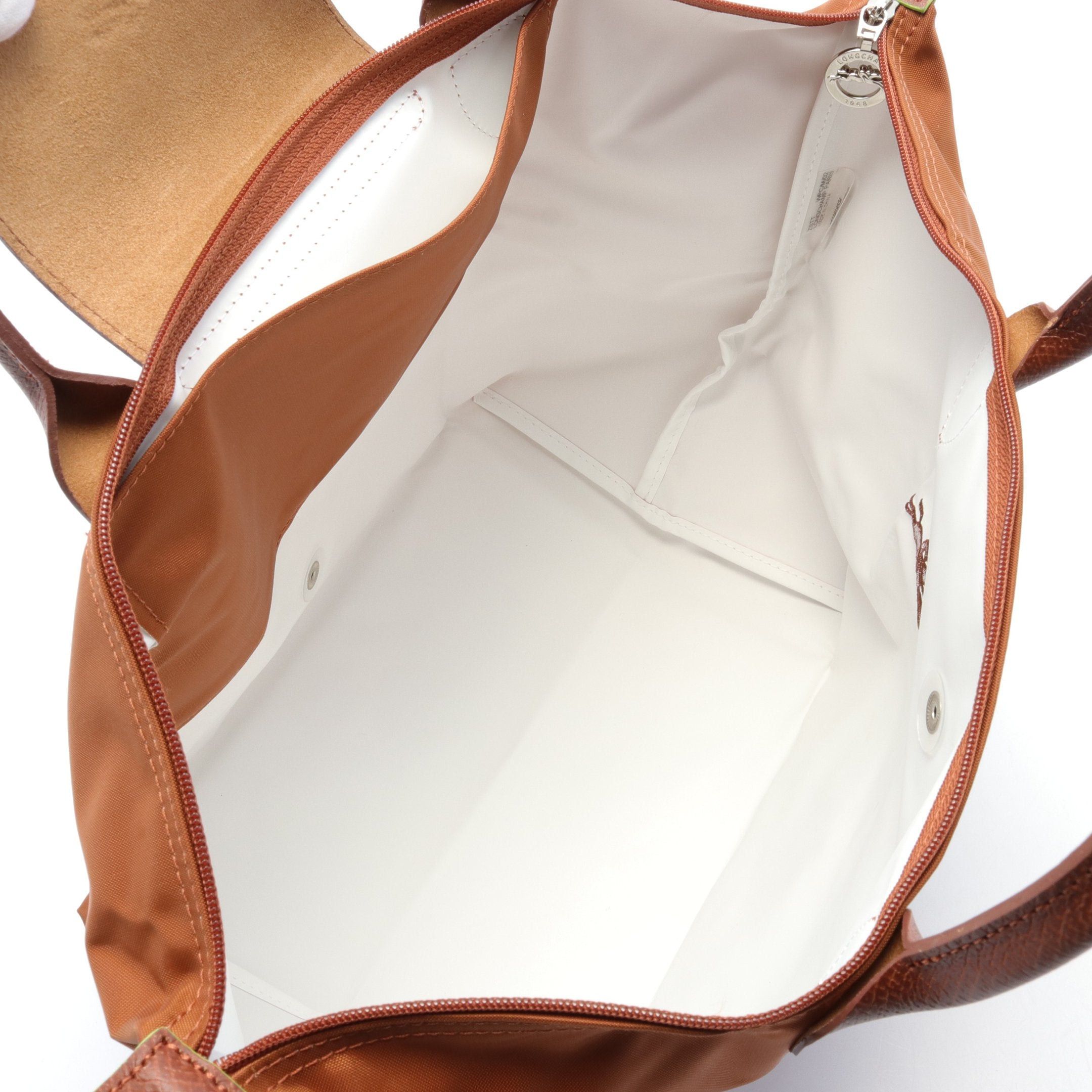 Longchamp Longchamp Le Preage Green M Handbag Nylon Leather Brown Size ONE SIZE - 3 Thumbnail