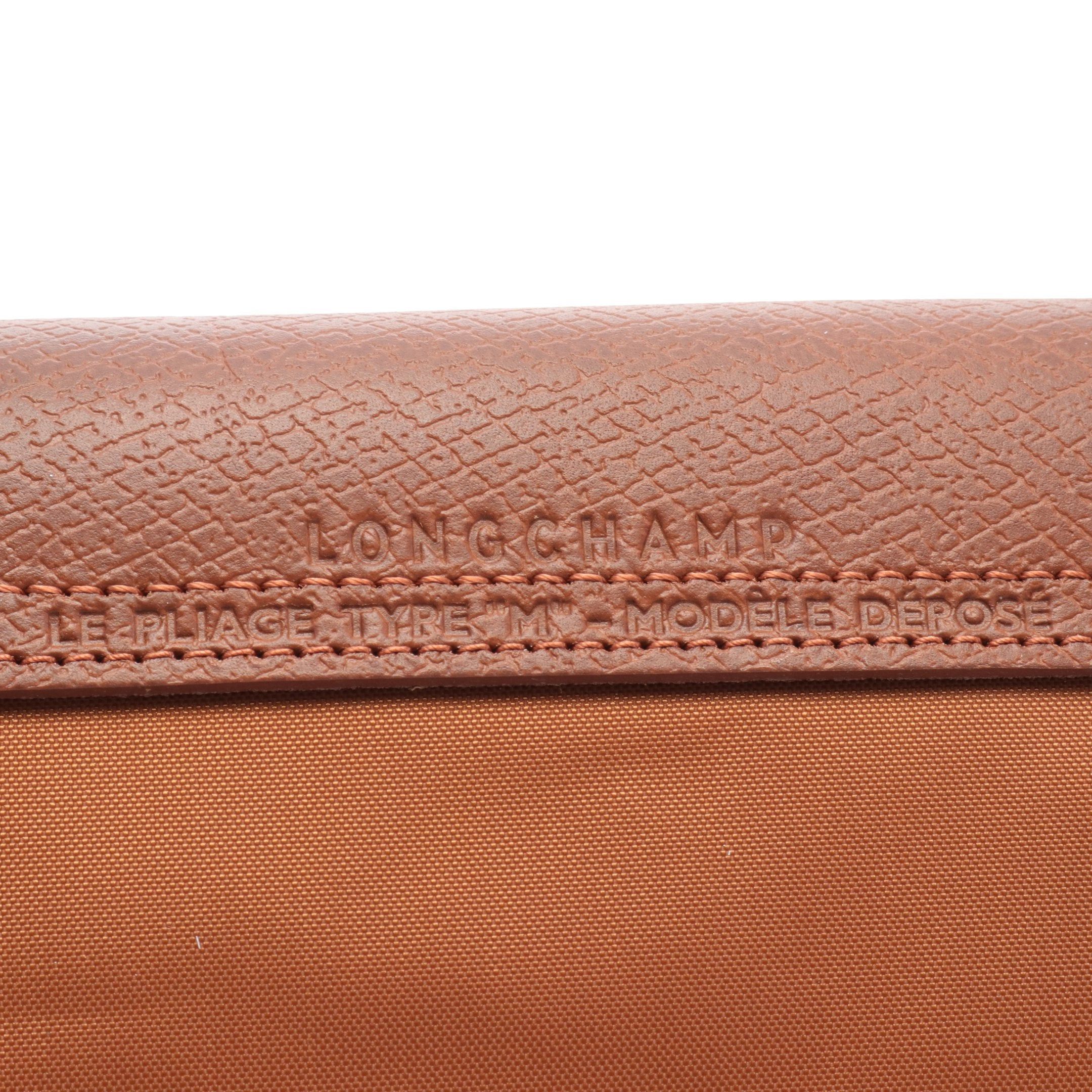 Longchamp Longchamp Le Preage Green M Handbag Nylon Leather Brown Size ONE SIZE - 4 Thumbnail