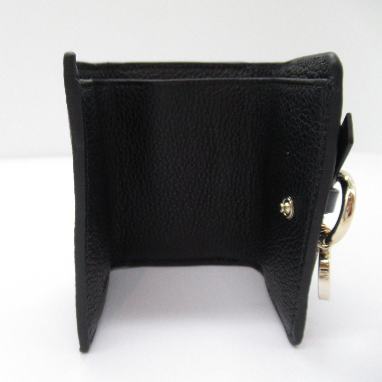 Chloe Chloe Double Hook Trifold Wallet Leather Black Size ONE SIZE - 5 Thumbnail