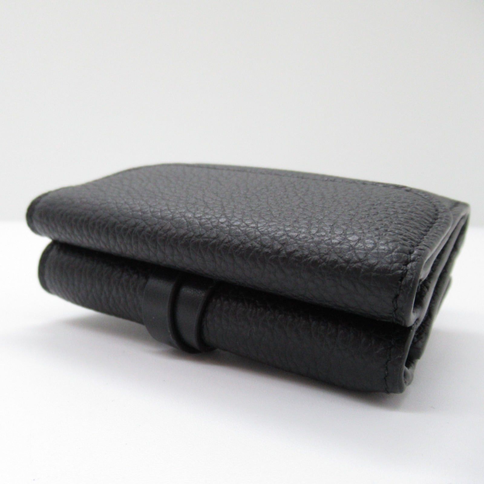 Chloe Chloe Double Hook Trifold Wallet Leather Black Size ONE SIZE - 4 Thumbnail