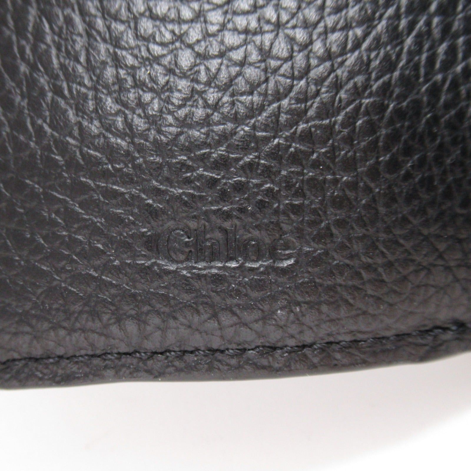 Chloe Chloe Double Hook Trifold Wallet Leather Black Size ONE SIZE - 6 Thumbnail