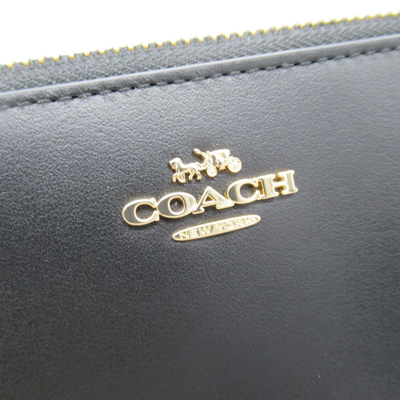 Coach Coach Round Long Wallet Zipper Leather Black Size ONE SIZE - 7 Thumbnail