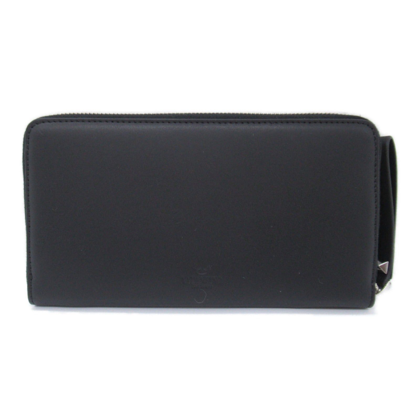 Valentino Valentino Round Long Wallet Zipper Leather Black White Size ONE SIZE - 2 Thumbnail