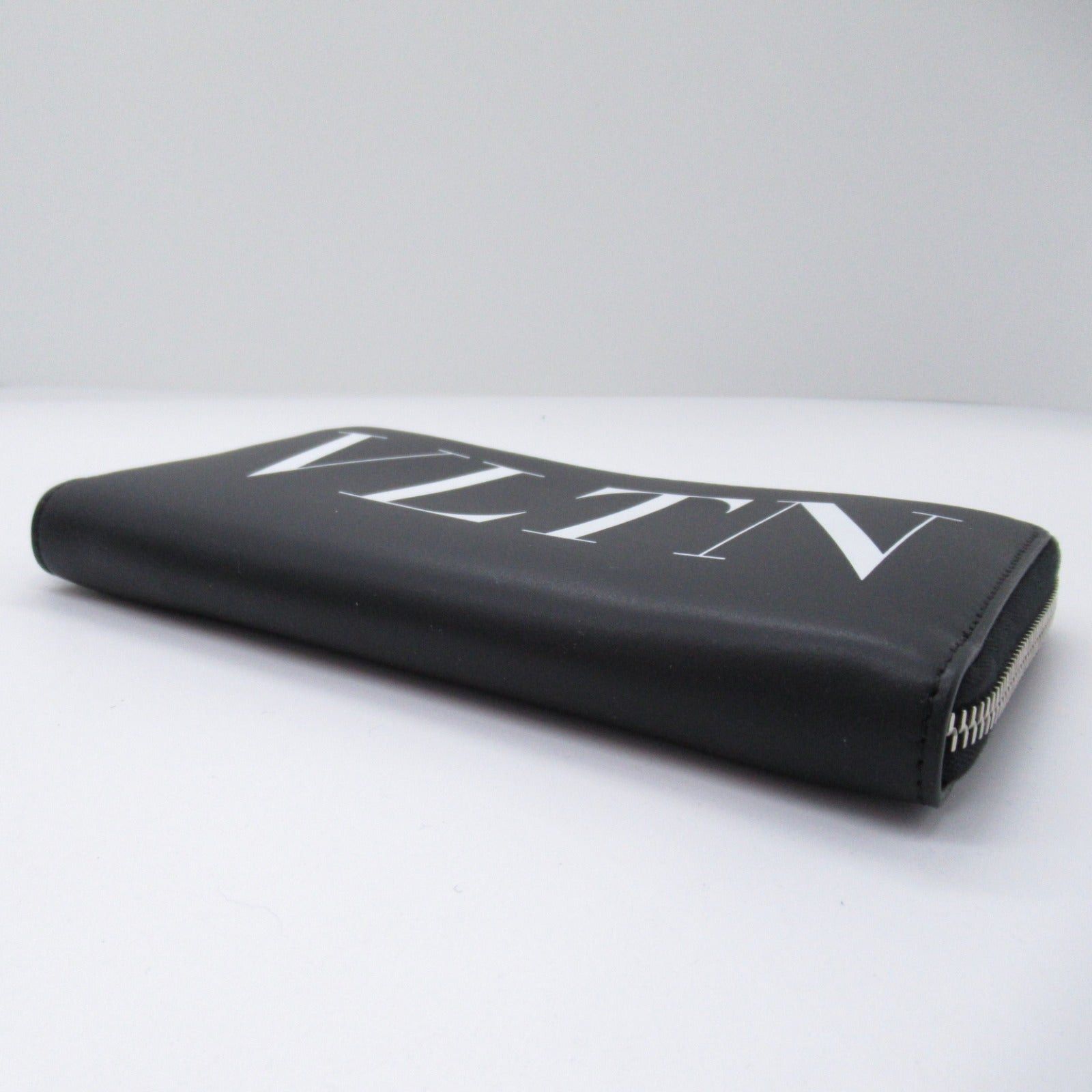 Valentino Valentino Round Long Wallet Zipper Leather Black White Size ONE SIZE - 4 Thumbnail