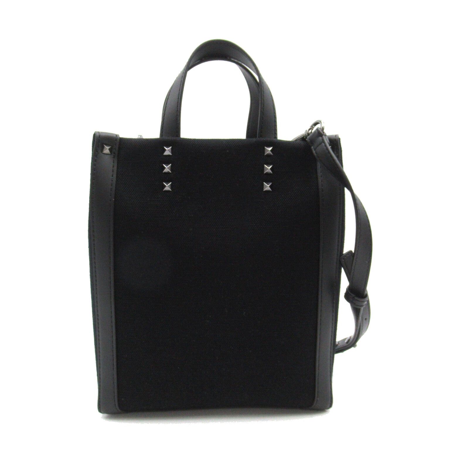 Valentino Valentino Shoulder Bag Canvas Leather Black Nero Bianco Size ONE SIZE - 2 Thumbnail