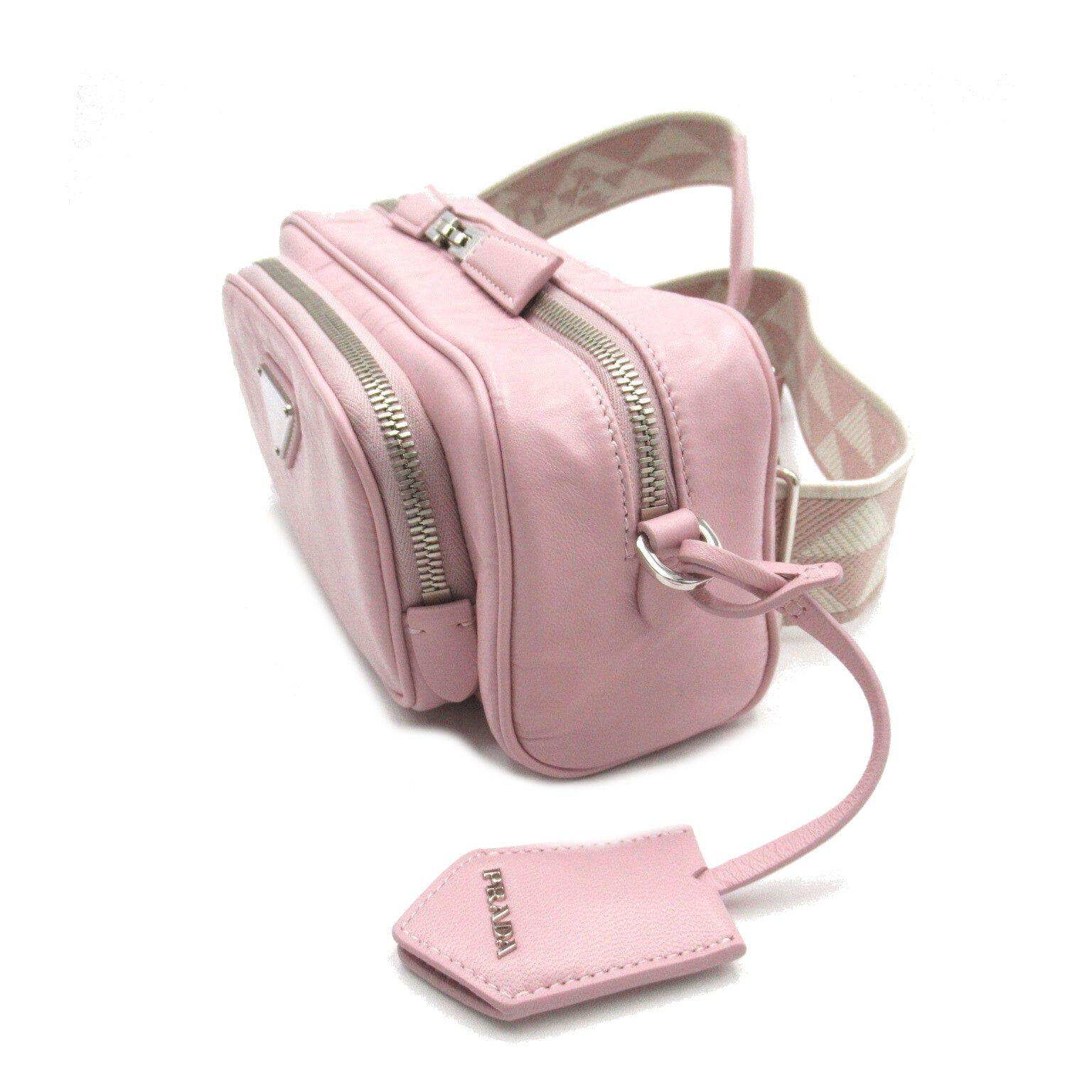 Prada Prada Nappa Antique Leather Multi-Pocket Shoulder Bag Pink Alabaster Size ONE SIZE - 3 Thumbnail