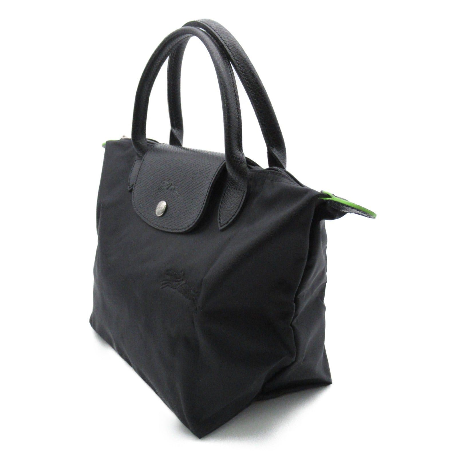 Longchamp Longchamp Le Preage Green S Top Handle Bag Handbag Tote Others Recycled Polyamide Canvas Black Noir Size ONE SIZE - 3 Thumbnail