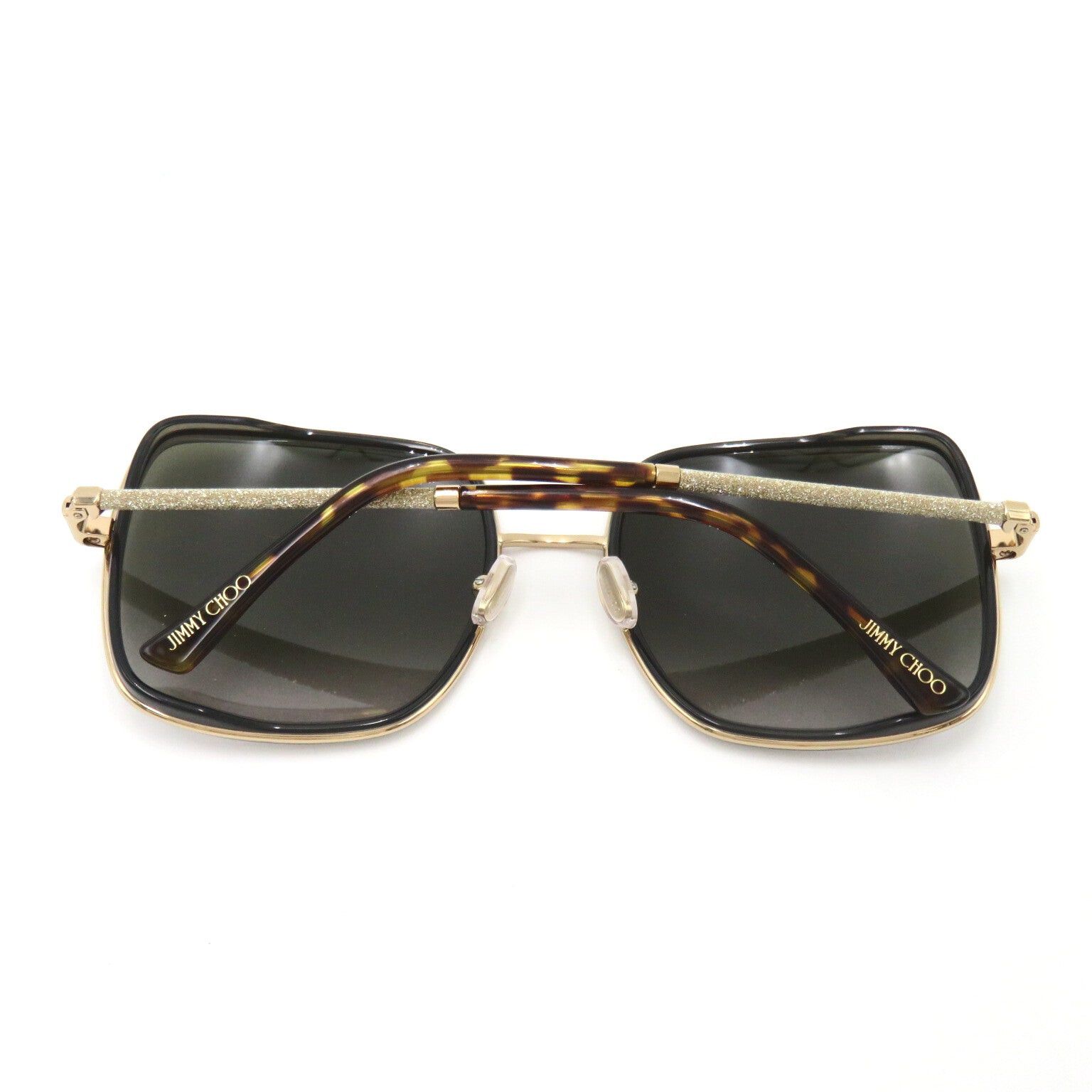 Jimmy Choo Jimmy Choo Sunglasses Stainless Steel Brown Gold Grey Smoke Lenses Size ONE SIZE - 4 Thumbnail