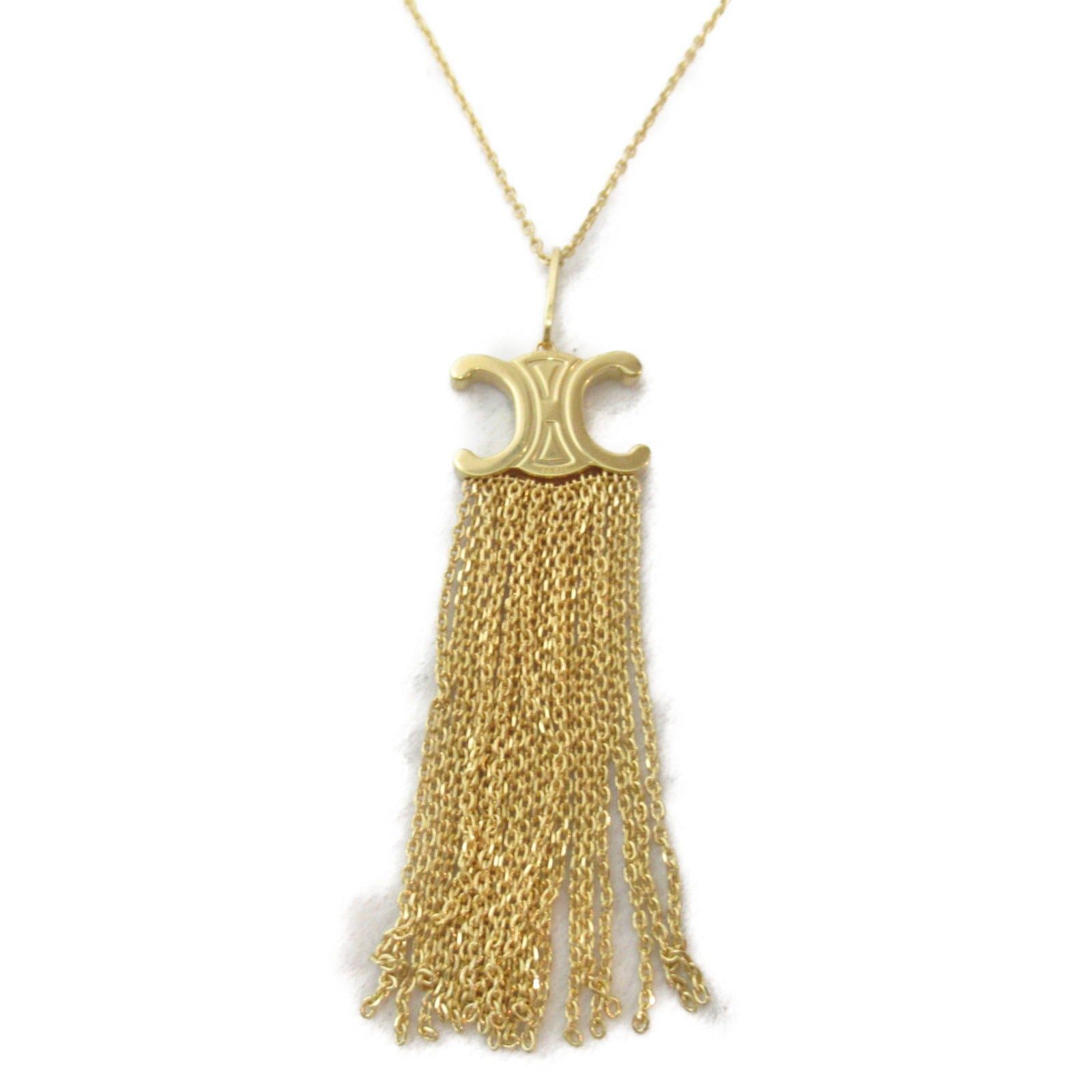 Celine Celine Triomphe Fork Fringe Long Necklace Others Nickel Gold Size ONE SIZE - 2 Thumbnail