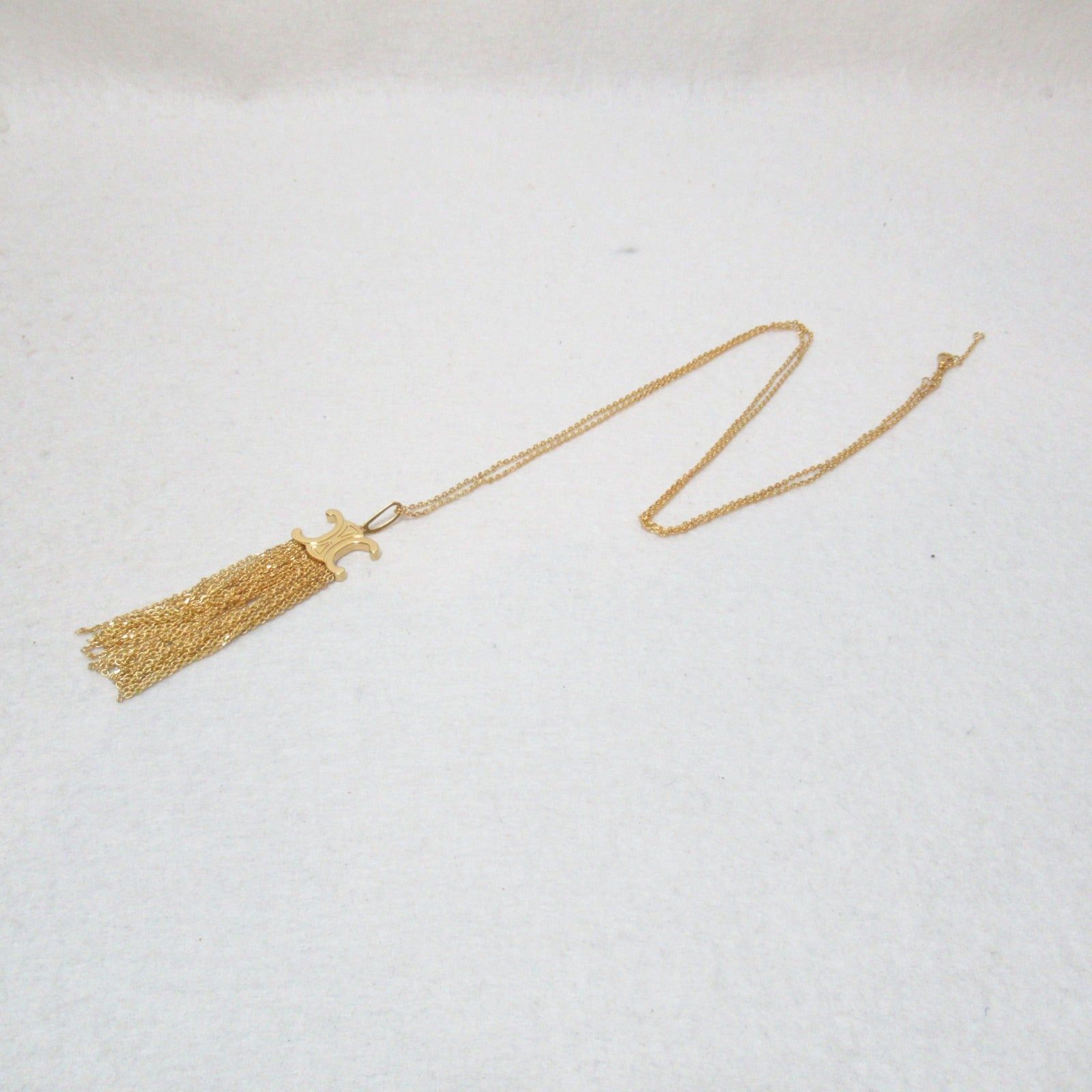 Celine Celine Triomphe Fork Fringe Long Necklace Others Nickel Gold Size ONE SIZE - 3 Thumbnail