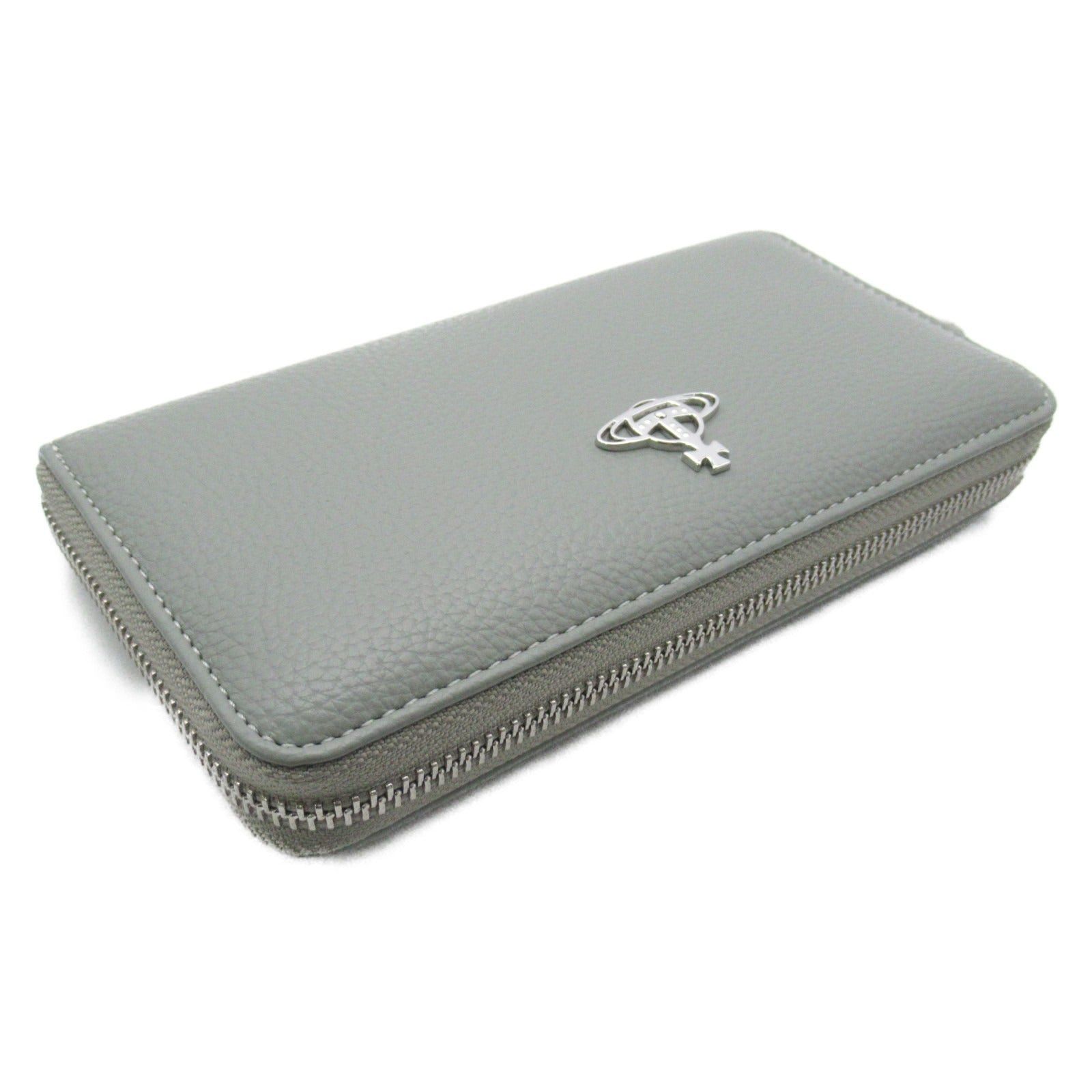 Vivienne Westwood Vivienne Westwood Round Wallet Zipper Long Leather Grain Green Pearl Size ONE SIZE - 3 Thumbnail