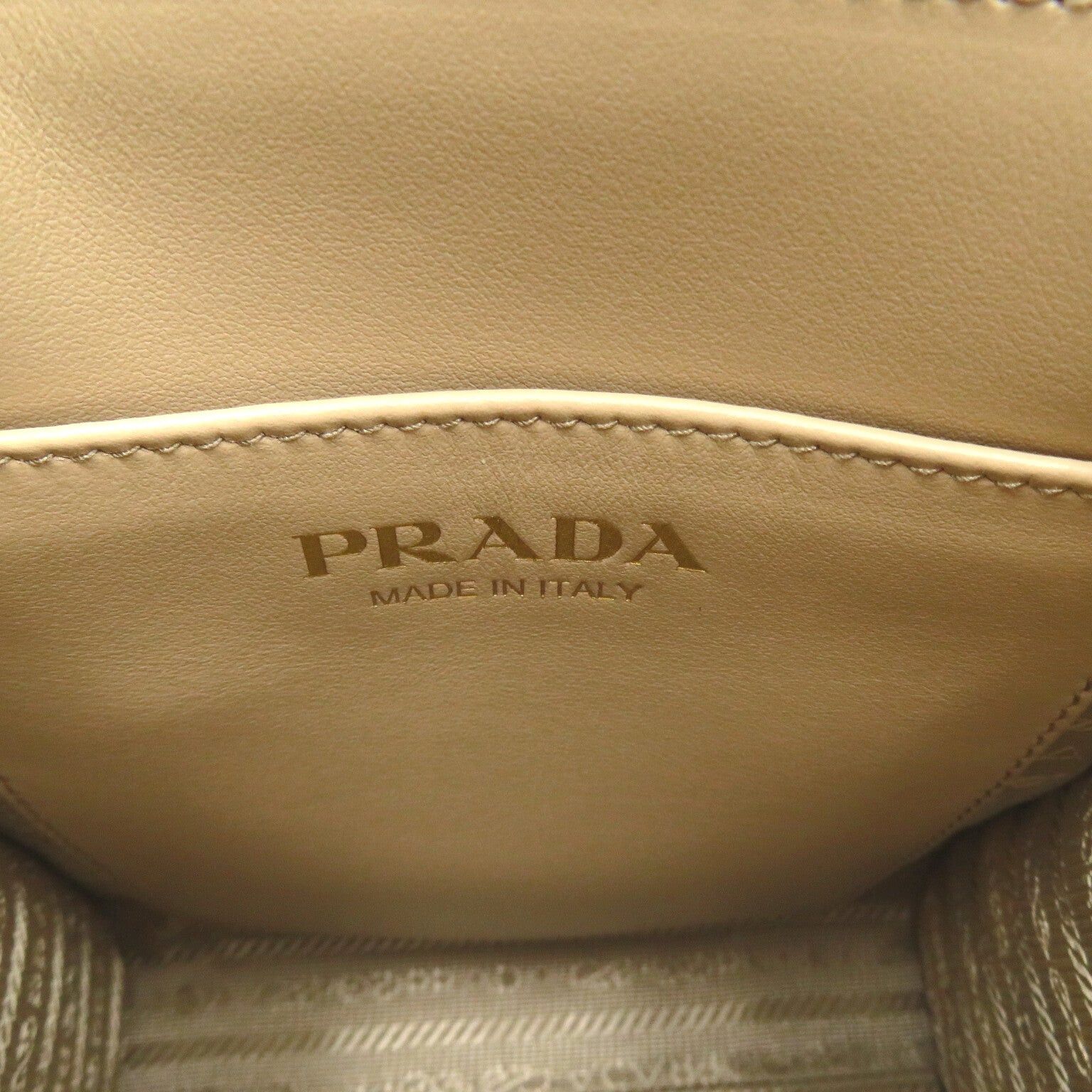Prada Prada Shoulder Bag Leather Canvas Beige White Corda/Talco Size ONE SIZE - 8 Thumbnail