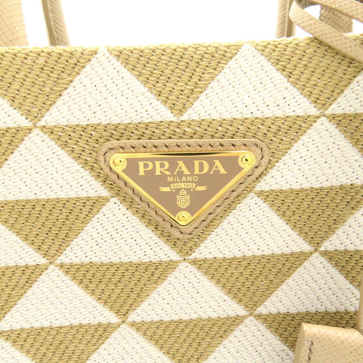 Prada Prada Shoulder Bag Leather Canvas Beige White Corda/Talco Size ONE SIZE - 9 Thumbnail