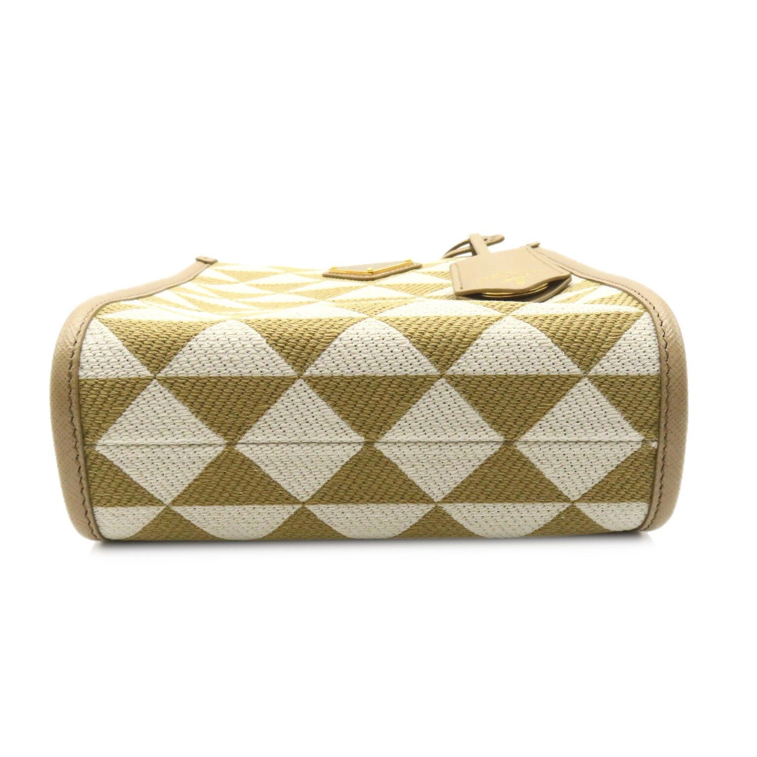 Prada Prada Shoulder Bag Leather Canvas Beige White Corda/Talco Size ONE SIZE - 4 Thumbnail