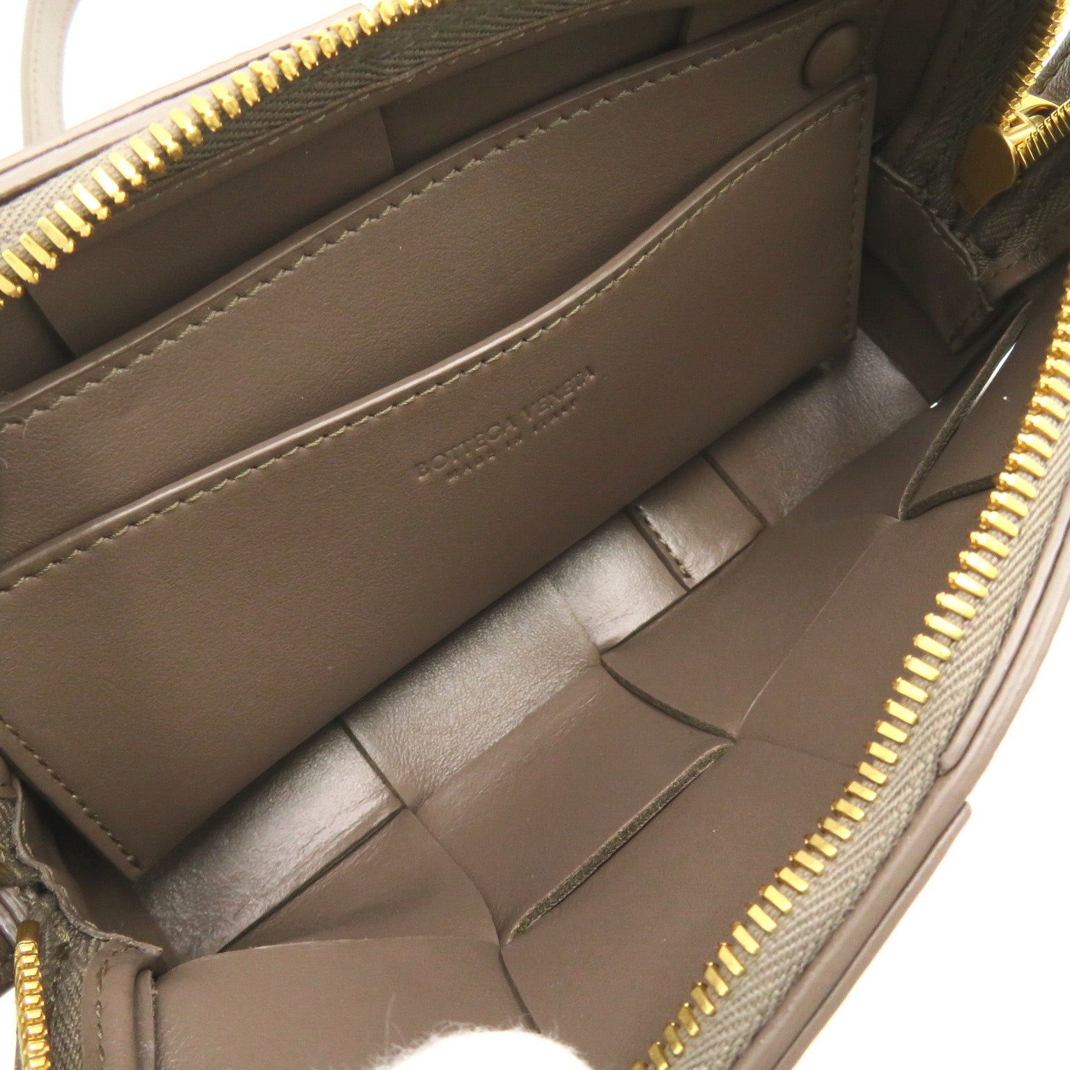 Bottega Veneta Bottega Veneta Cassette Mini Crossbody Bag Shoulder Leather Gray Taupe Size ONE SIZE - 7 Thumbnail