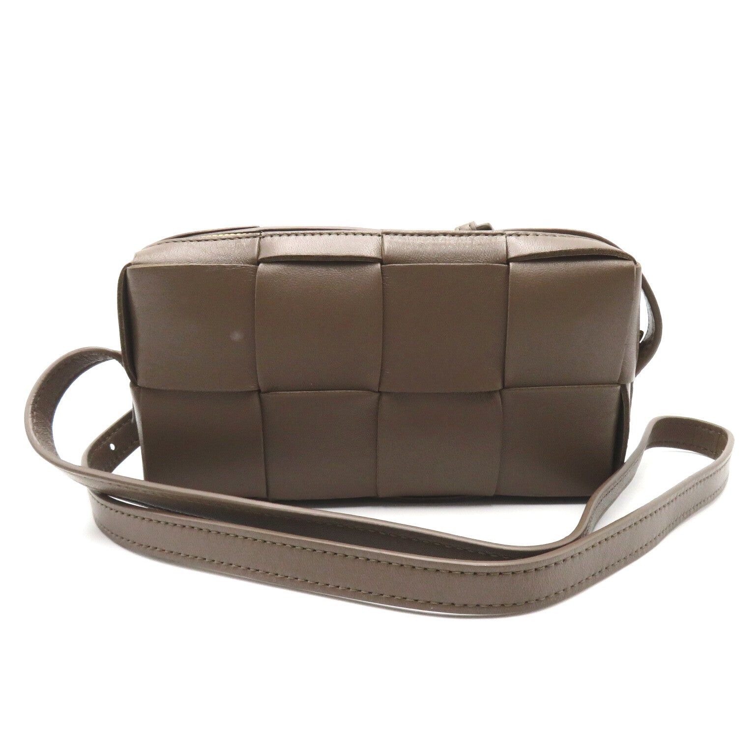 Bottega Veneta Bottega Veneta Cassette Mini Crossbody Bag Shoulder Leather Gray Taupe Size ONE SIZE - 2 Thumbnail