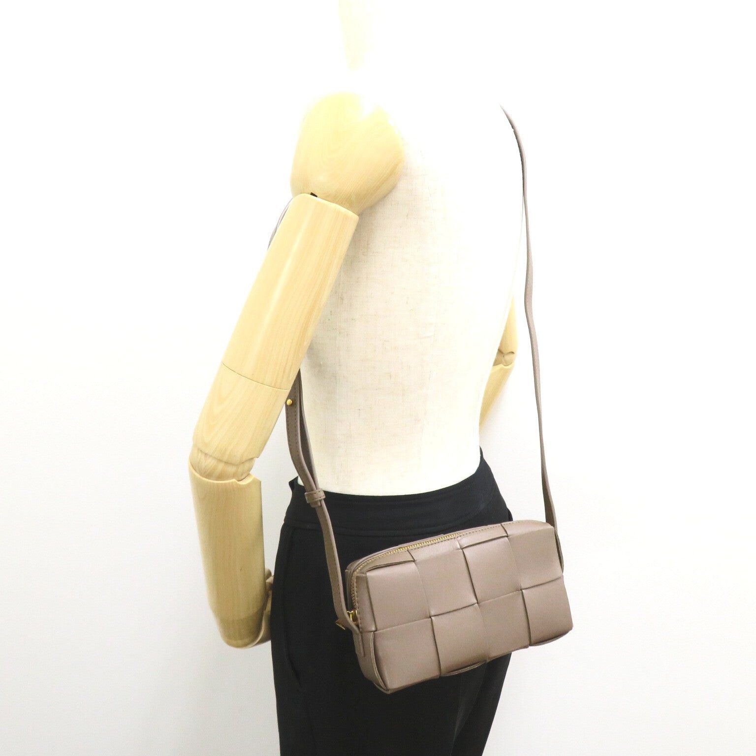 Bottega Veneta Bottega Veneta Cassette Mini Crossbody Bag Shoulder Leather Gray Taupe Size ONE SIZE - 5 Thumbnail